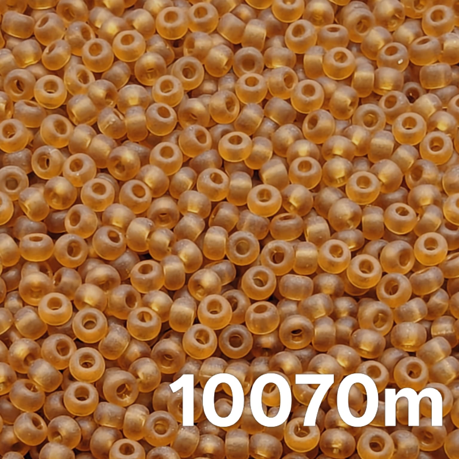 Preciosa 10/0 Transparent Matte Topaz 10070 seed beads macro