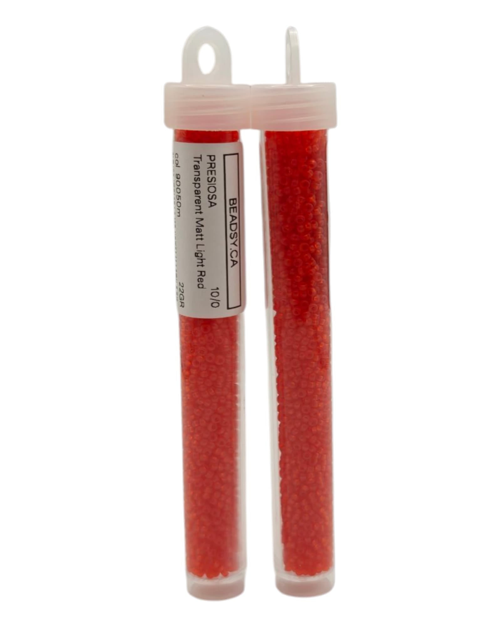 Preciosa 10/0 frosted red Czech seed beads tube