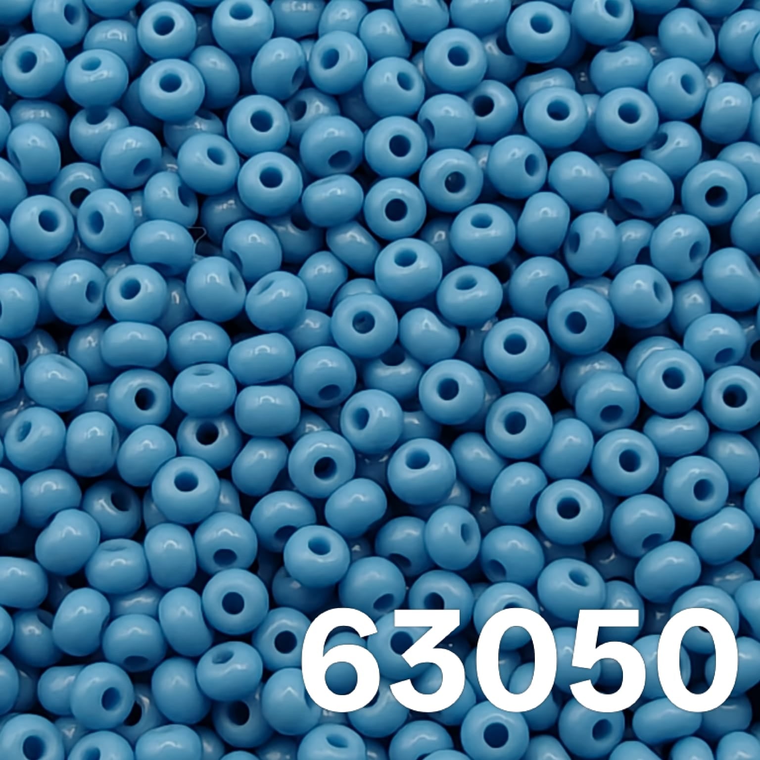 Preciosa 10/0 opaque blue turquoise seed beads 63050 close-up