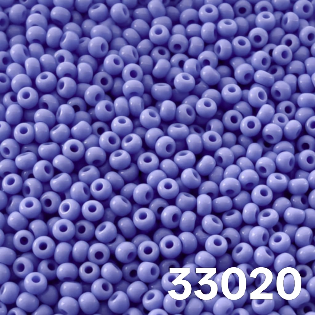Preciosa 10/0 opaque powder blue seed beads 33020 close up