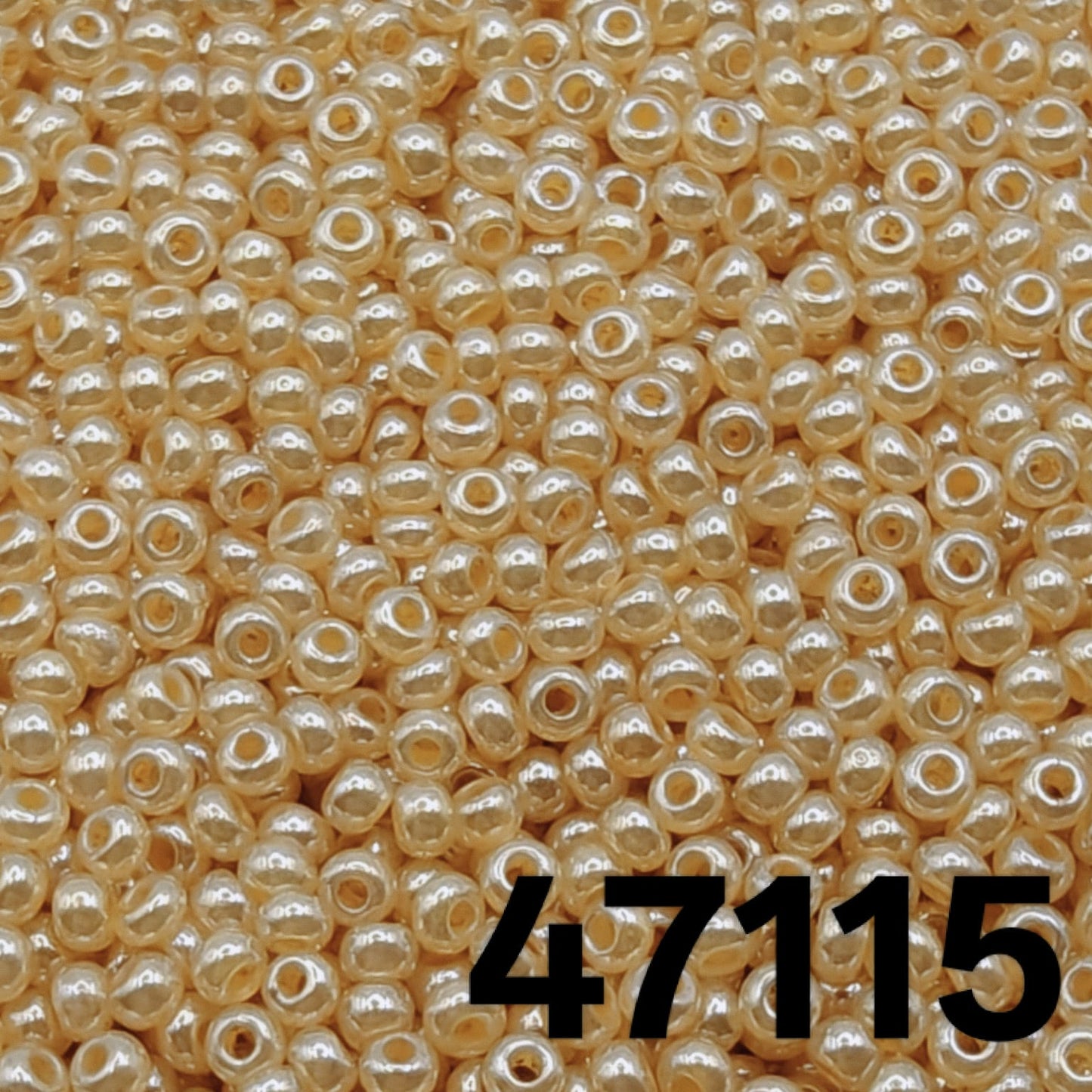 Preciosa 10/0 seed beads Pearlized Dark Shell 47115 — macro close-up
