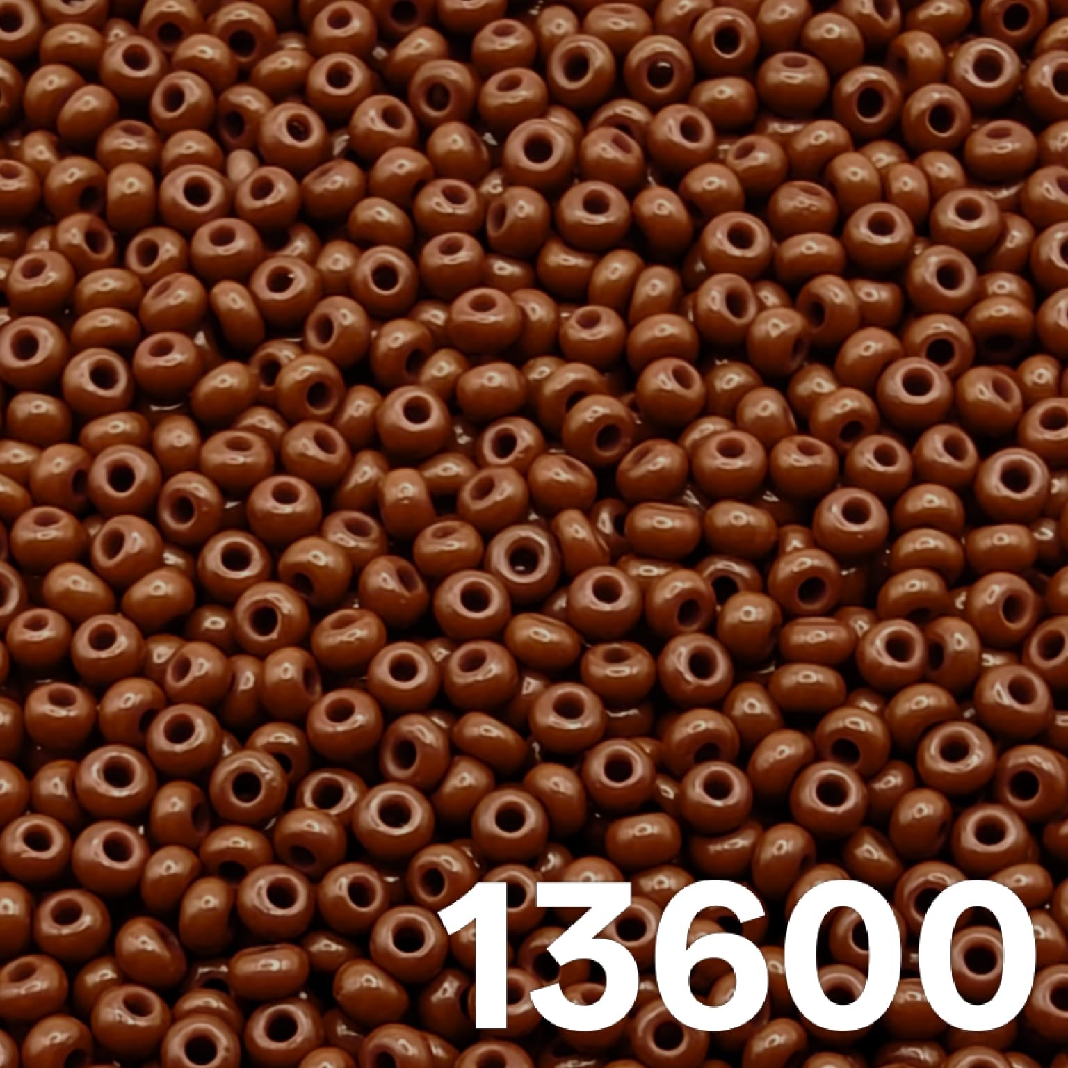 Preciosa 10/0 seed beads, opaque brown, code 13600, close-up texture