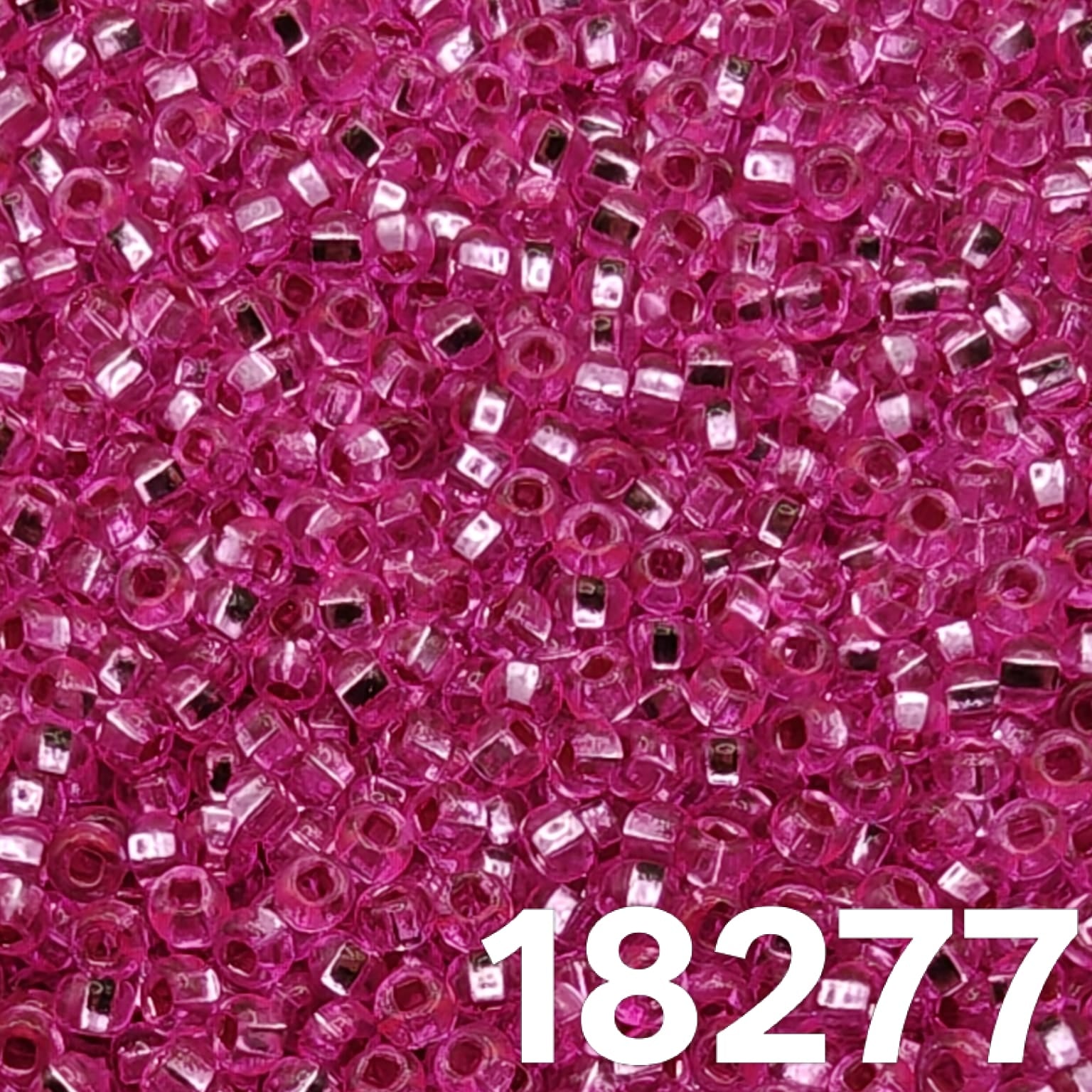 Preciosa 10/0 silverlined dyed fuchsia seed beads 18277, round Czech glass