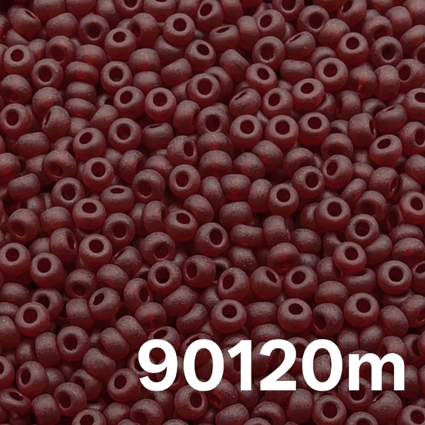 Preciosa 10/0 transparent matte garnet seed beads close-up 90120m, red matte glass rocailles 10/0 macro