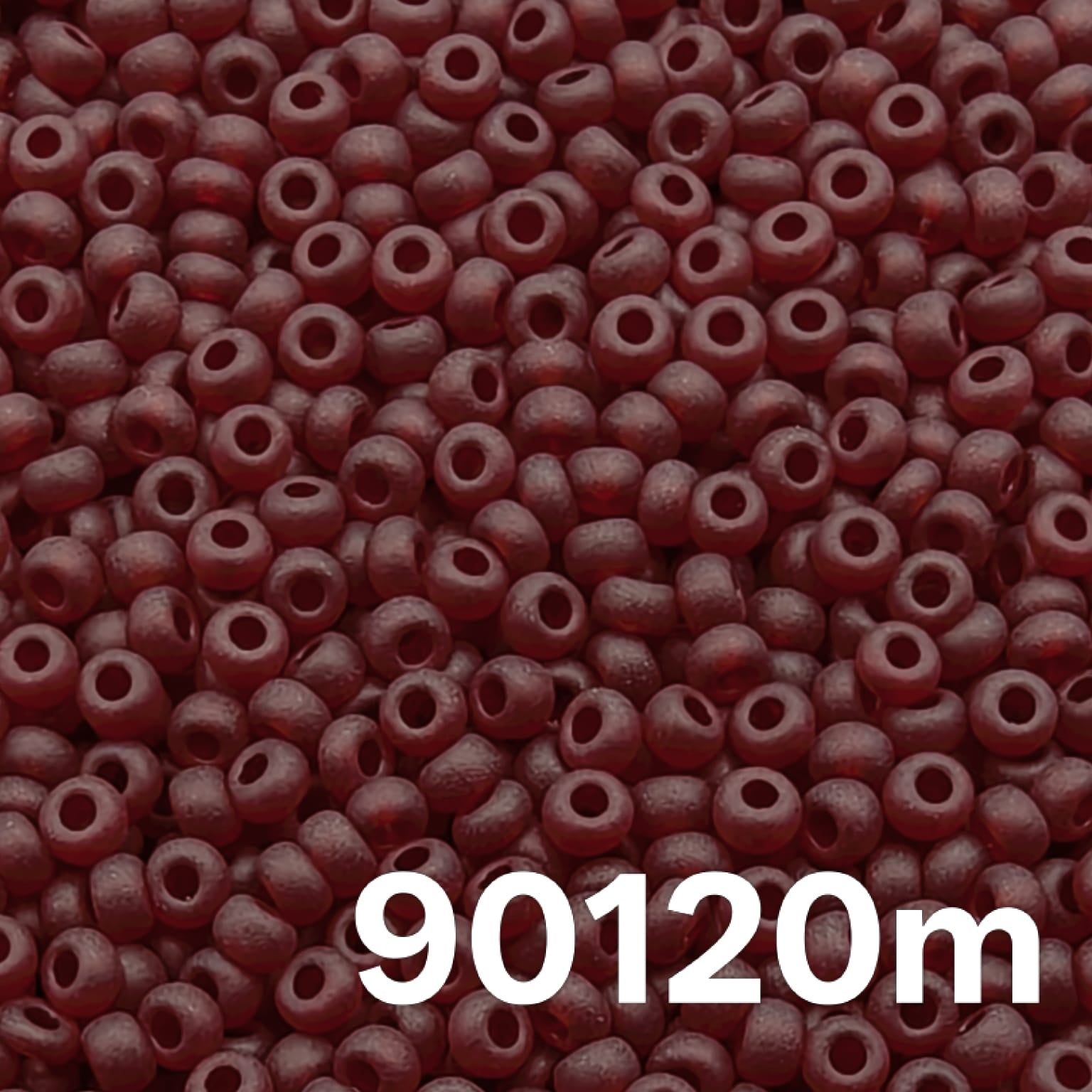 Preciosa 10/0 transparent matte garnet seed beads close-up 90120m, red matte glass rocailles 10/0 macro