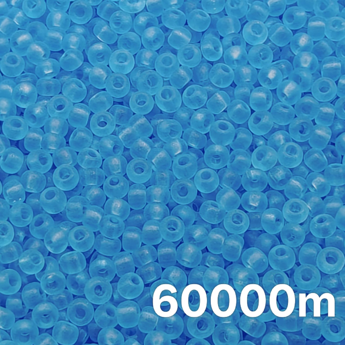 Preciosa 10/0 transparent matte light aquamarine seed beads 60000, frosted Czech glass rocailles