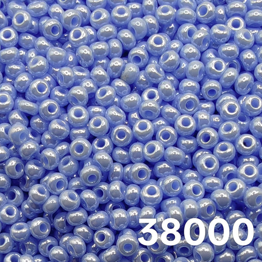 Preciosa Czech Seed Beads 10/0 Opaque Luster Light Blue Turquoise code 38000