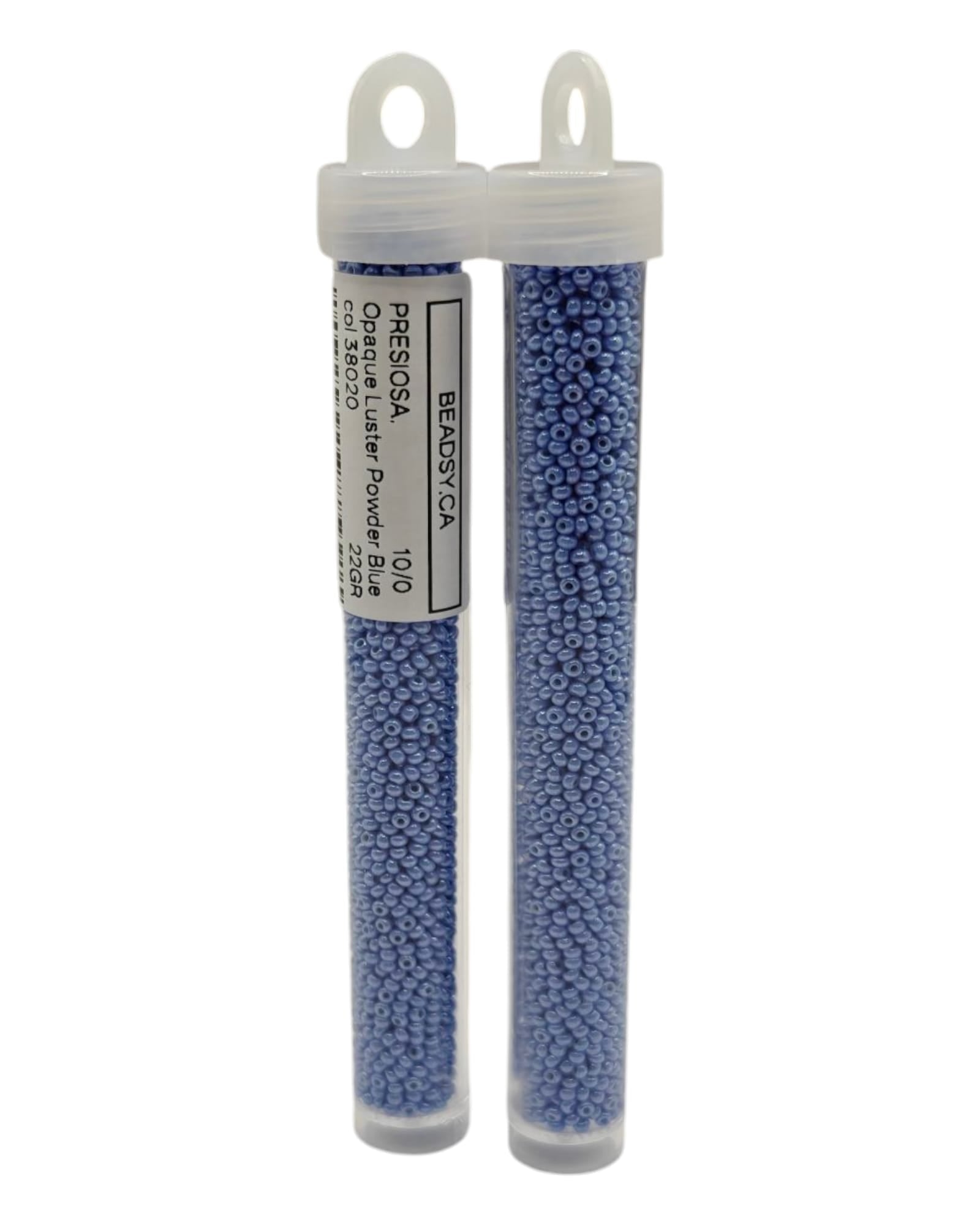 Preciosa Czech Seed Beads 10/0 Opaque Luster Powder Blue 38020 in tube