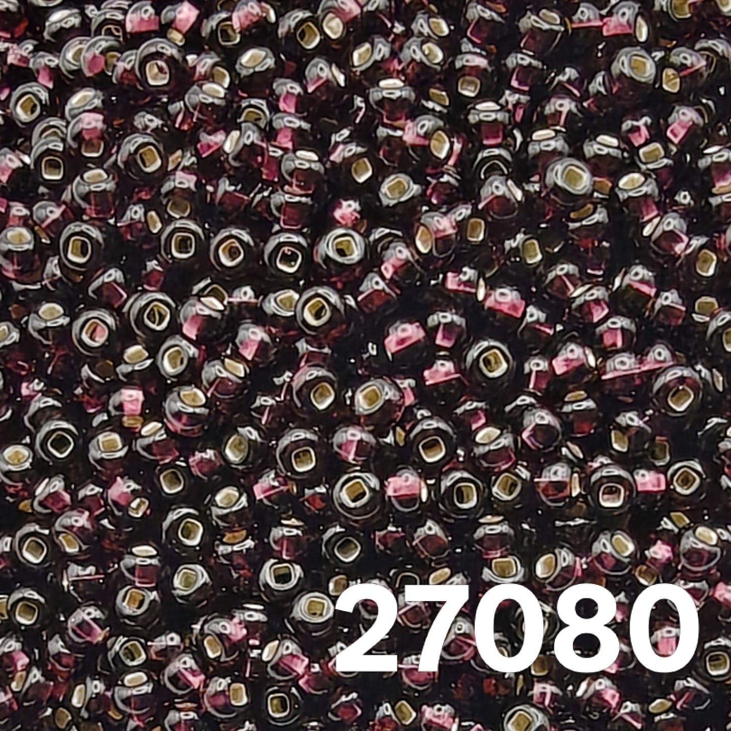Preciosa Czech Seed Beads 10/0 Silverlined Dark Amethyst 27080 – close-up view