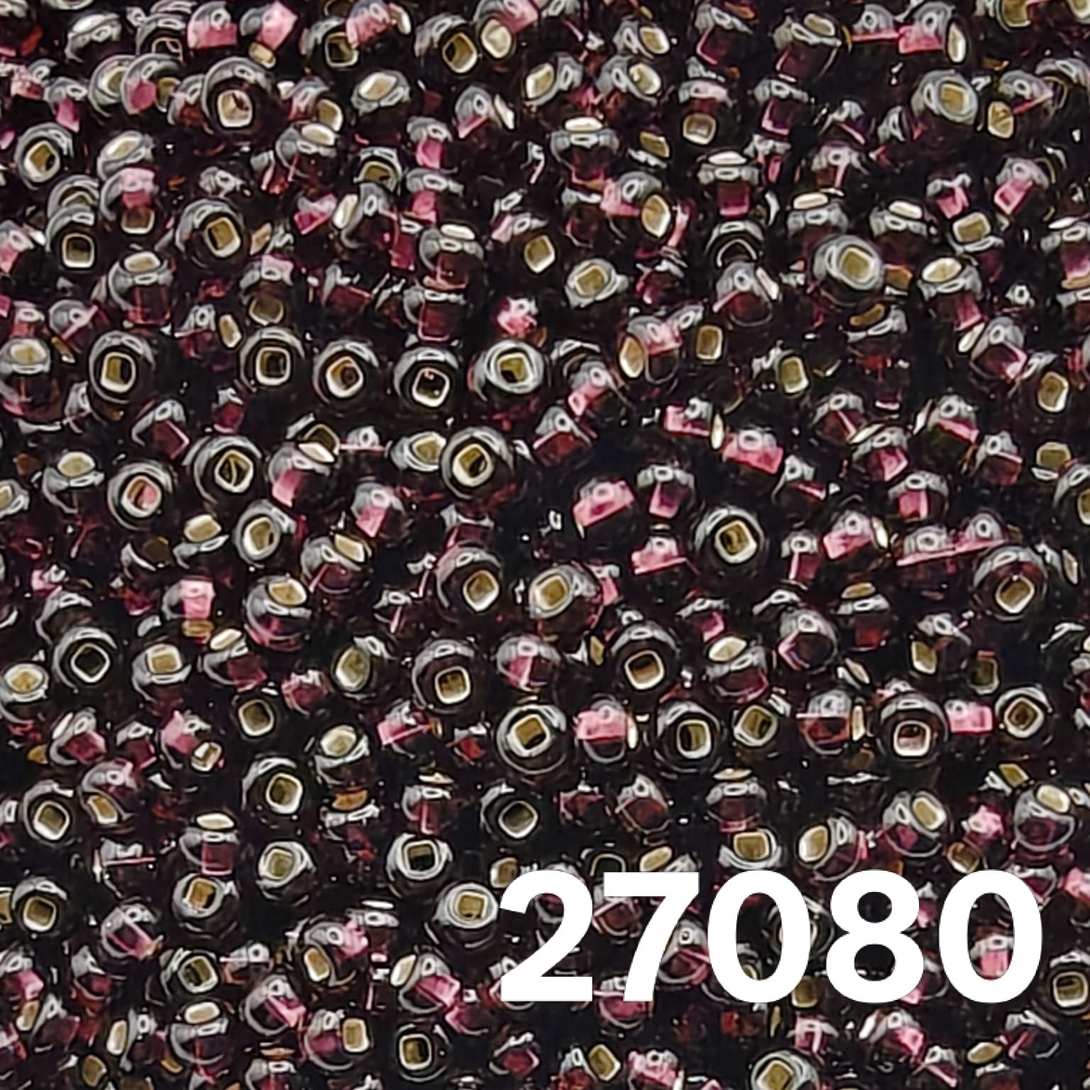 Preciosa Czech Seed Beads 10/0 Silverlined Dark Amethyst 27080 – close-up view