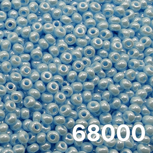 Preciosa Czech seed beads 10/0 Opaque Luster Light Turquoise 68000 – round glass beads close-up