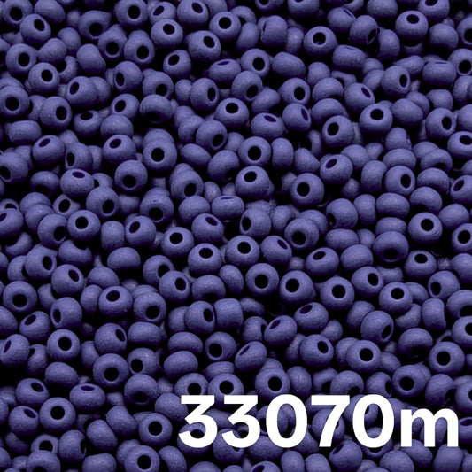 Preciosa Czech seed beads 10/0, Opaque Matt Navy 33070m — macro view