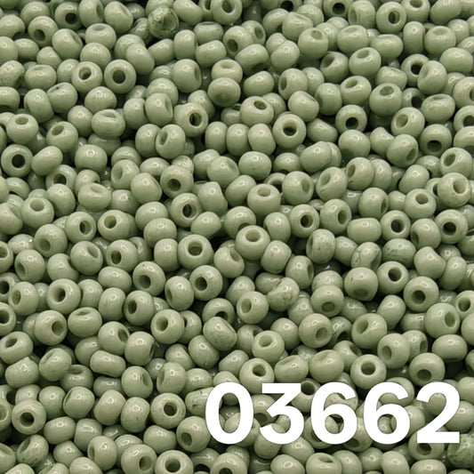 Preciosa Czech seed beads 10/0 Solgel Chalk Green 03662