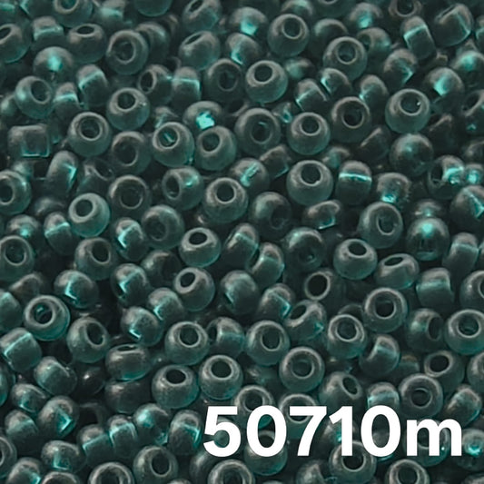 Preciosa Czech seed beads 10/0 Transparent Matte Teal Green 50710m