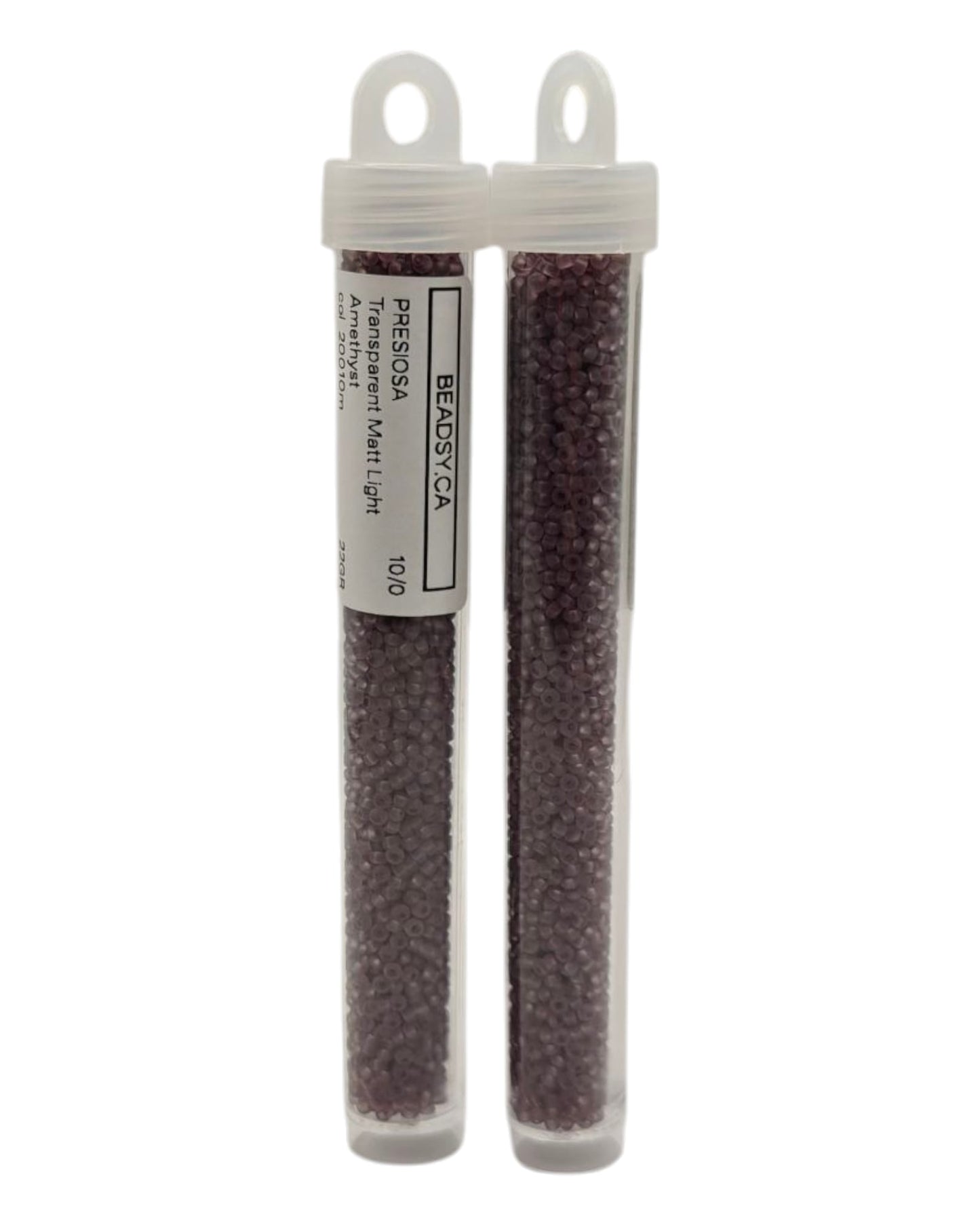Preciosa Ornela 10/0 Transparent Matte Light Amethyst seed beads in tubes, SKU 45-FT1008, code 20010m