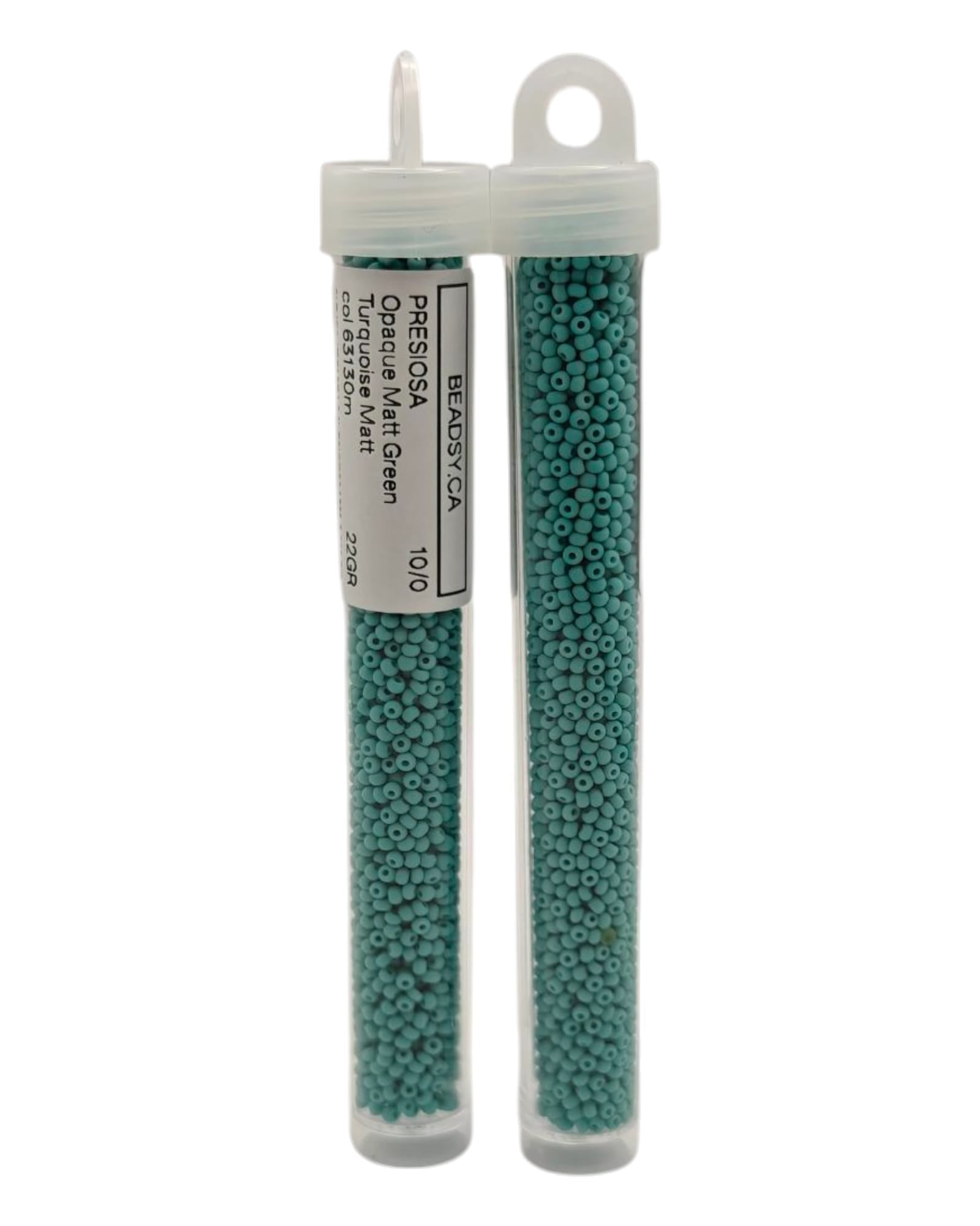 Preciosa Ornela seed beads 10/0 63130m Green Turquoise matte in tubes