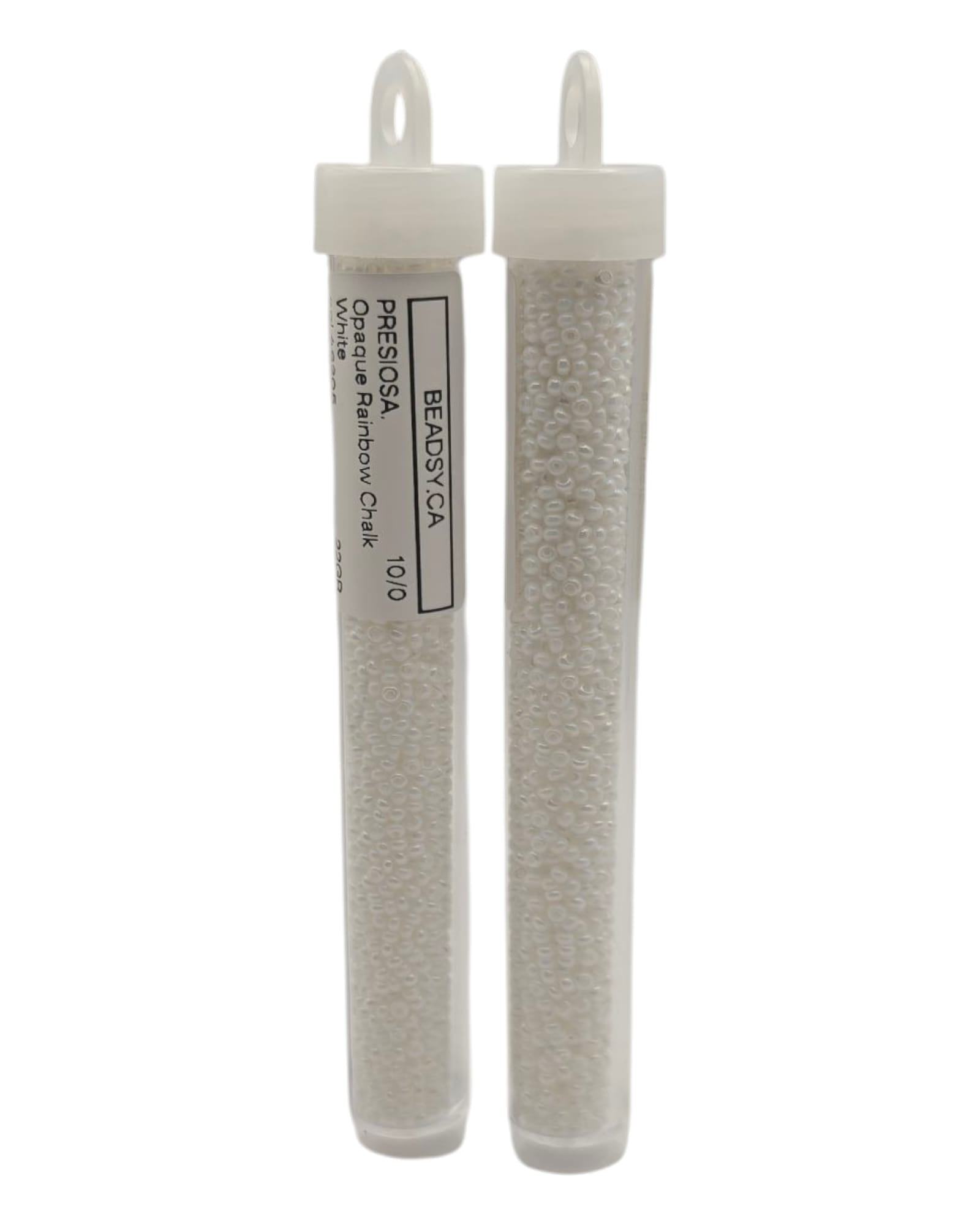 Preciosa Ornela seed beads 10/0 Opaque Rainbow Chalk White 46205 in tubes