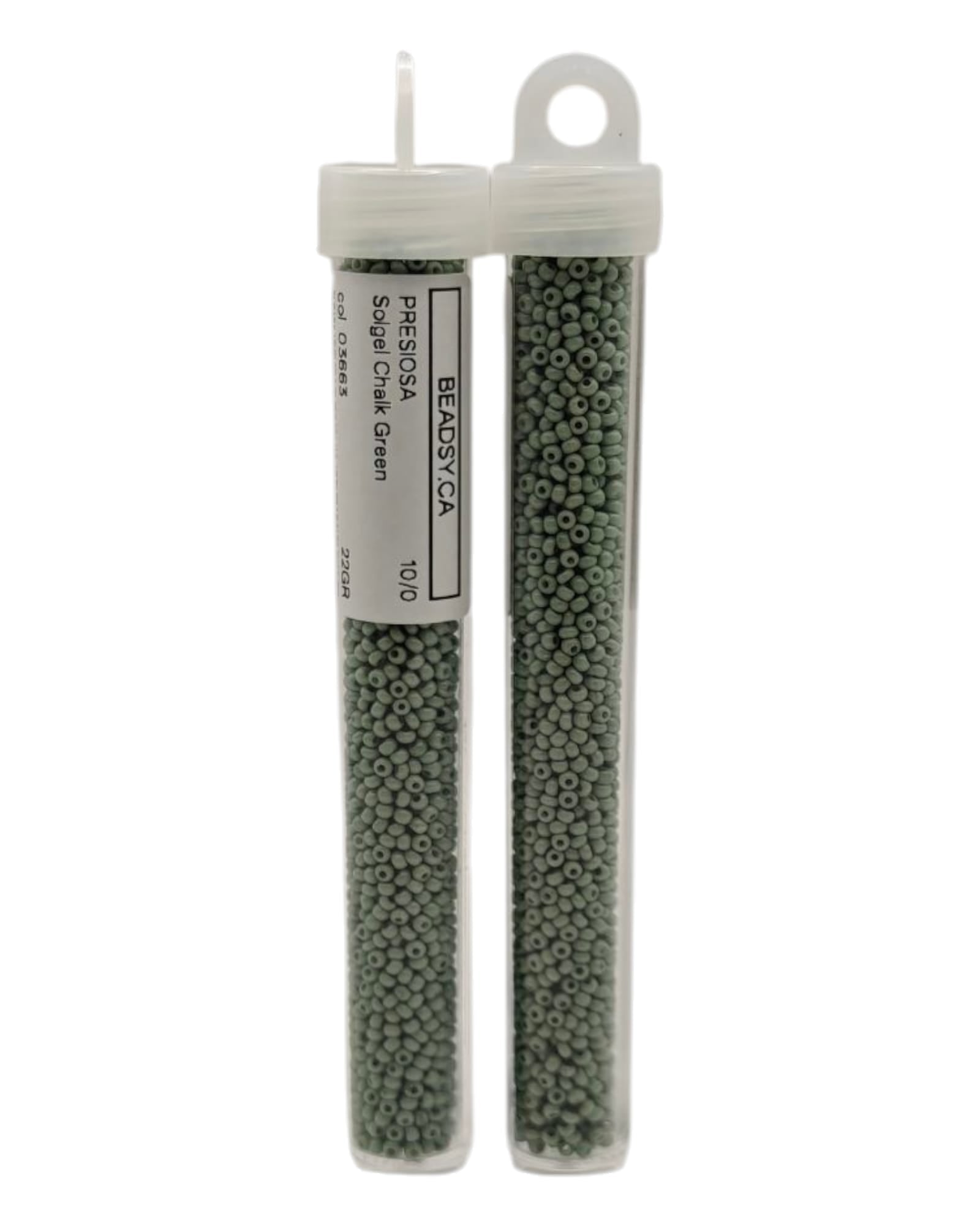 Preciosa Solgel Chalk Green 03663 seed beads 10/0 in tube