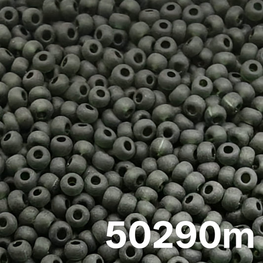 Preciosa seed beads 10/0 Transparent Matt Dark Green 50290m