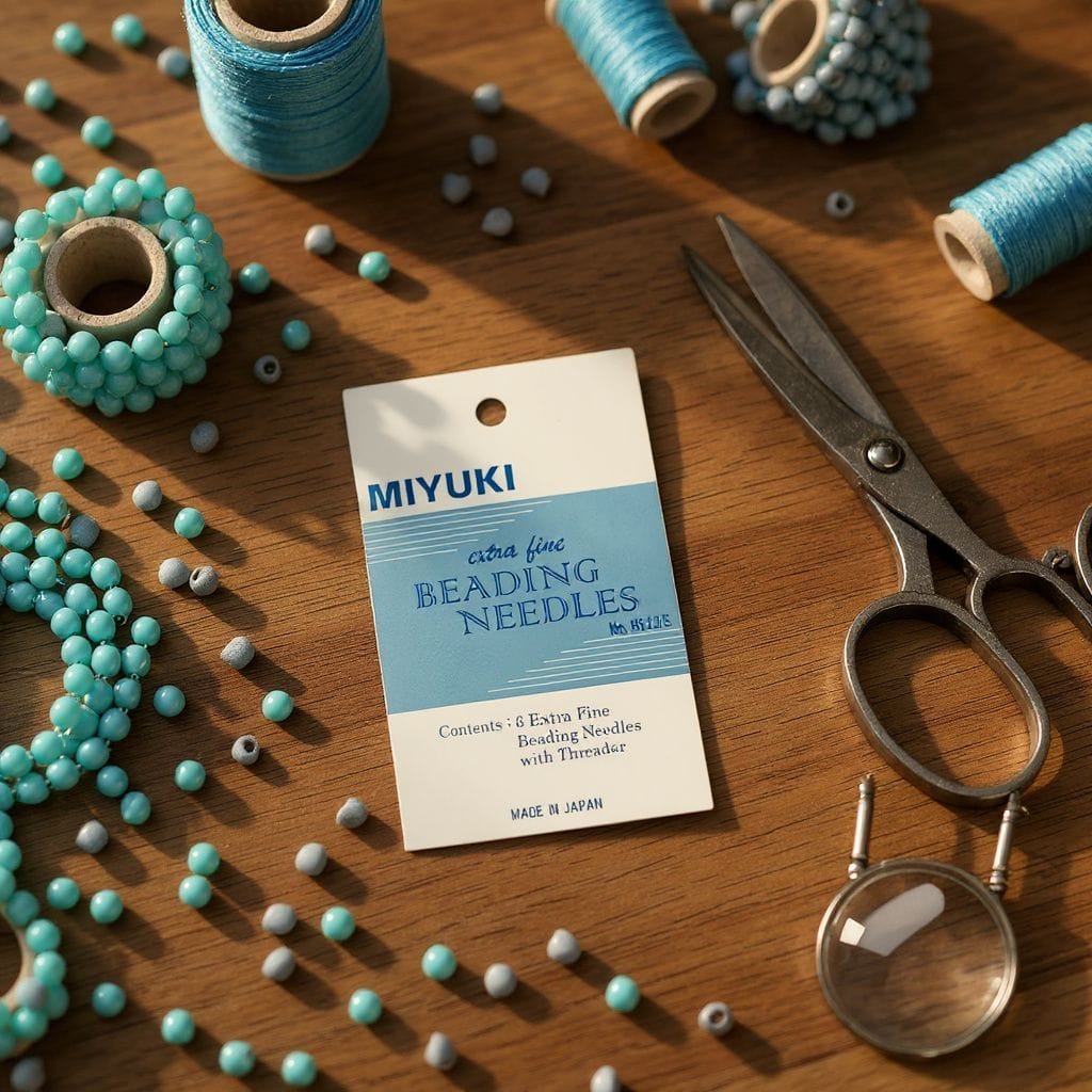 Retail pack of Miyuki beading needles with threader – ultra-thin needles made in Japan