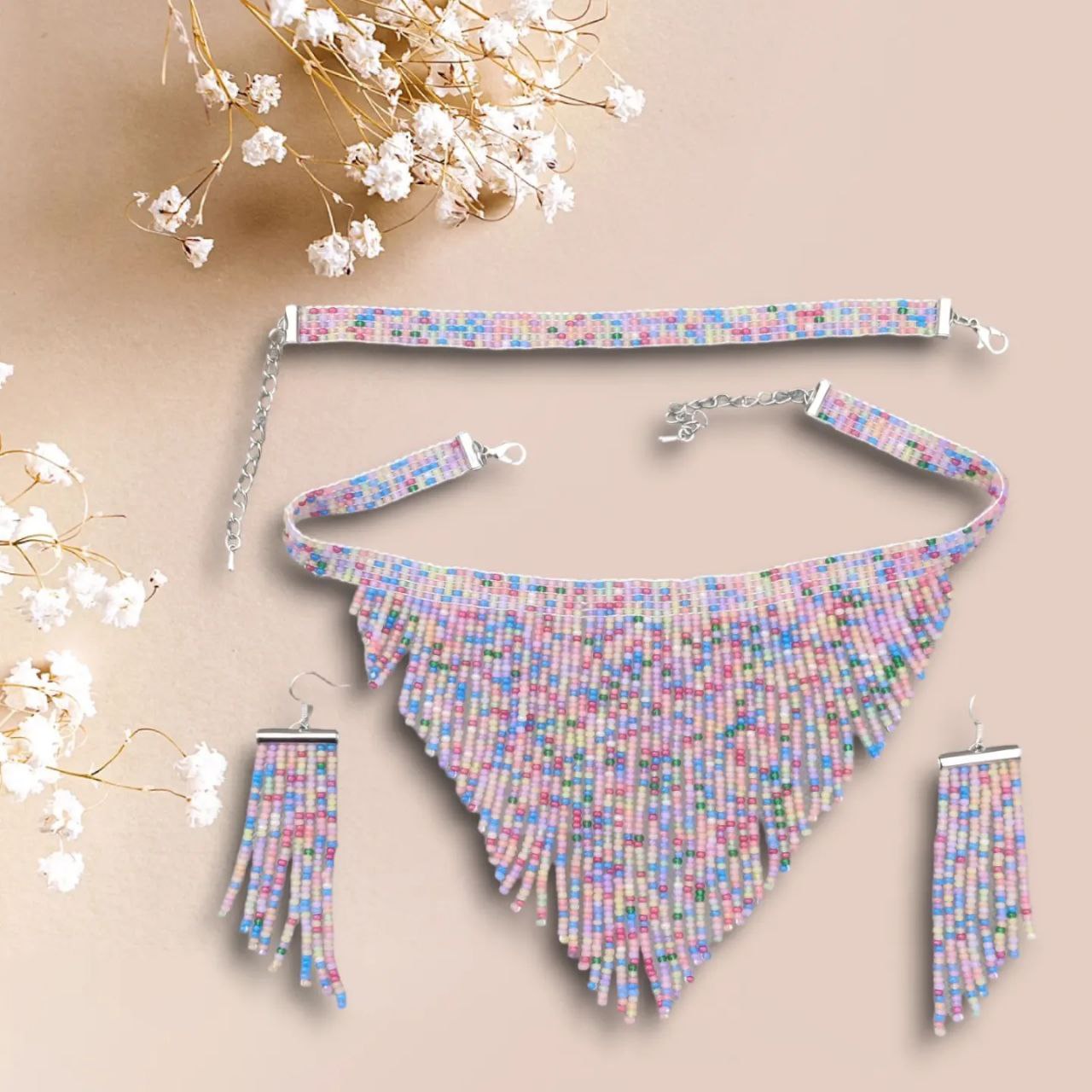 Sugar Veil pastel confetti beaded set