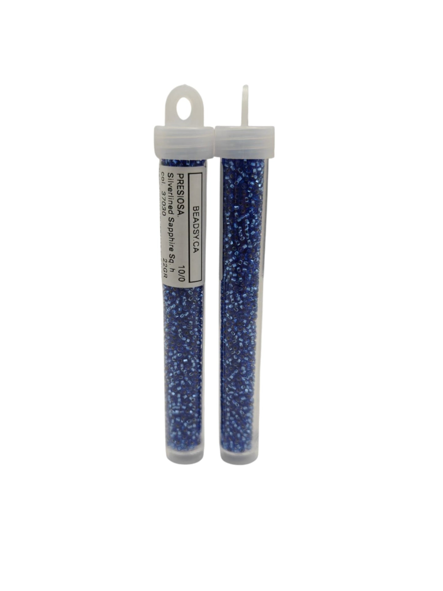 Preciosa Ornela Czech glass beads in silverlined sapphire blue with square hole