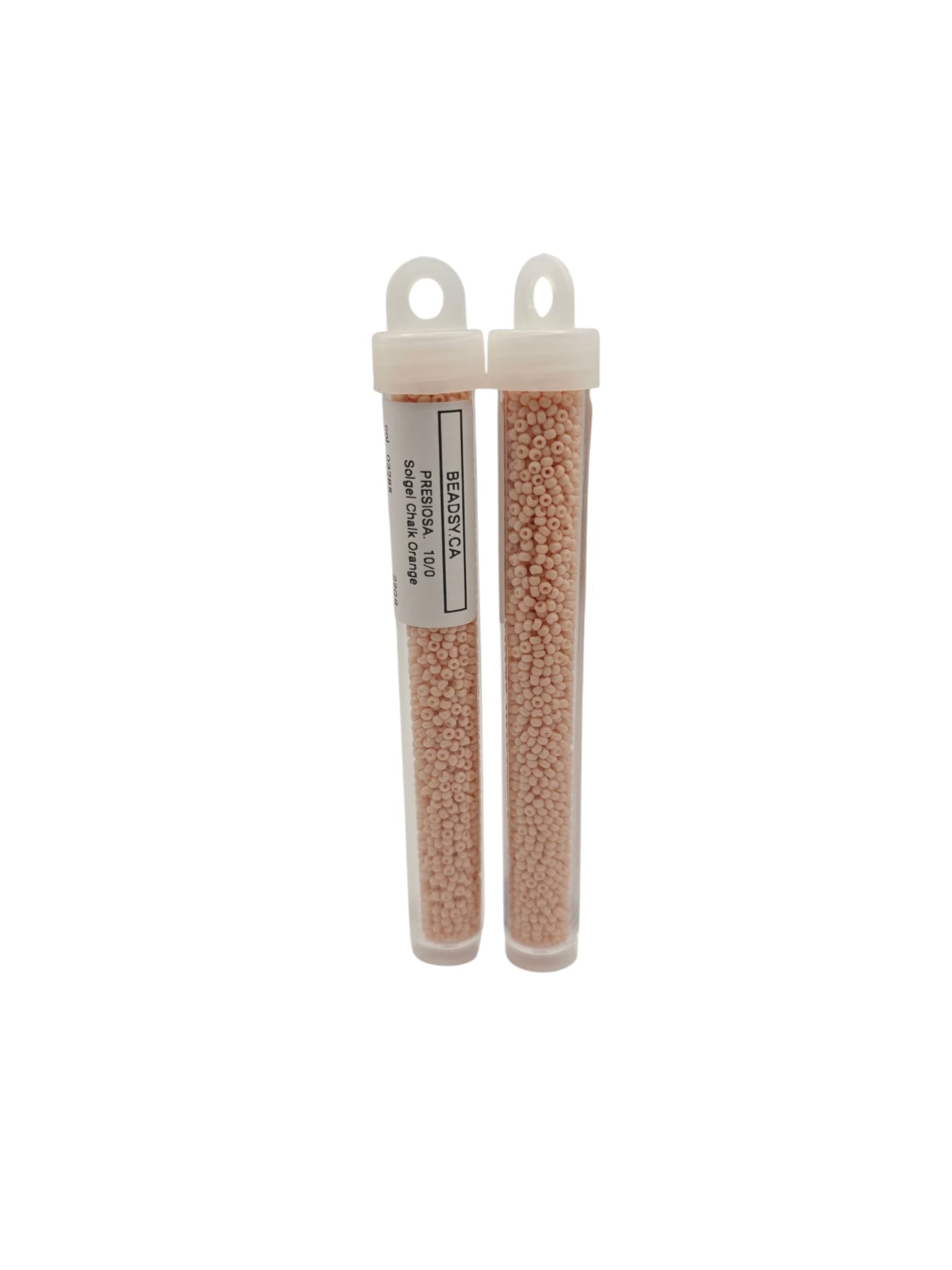 Tube of Preciosa Czech Seed Beads 10/0 Solgel Chalk Orange 03285