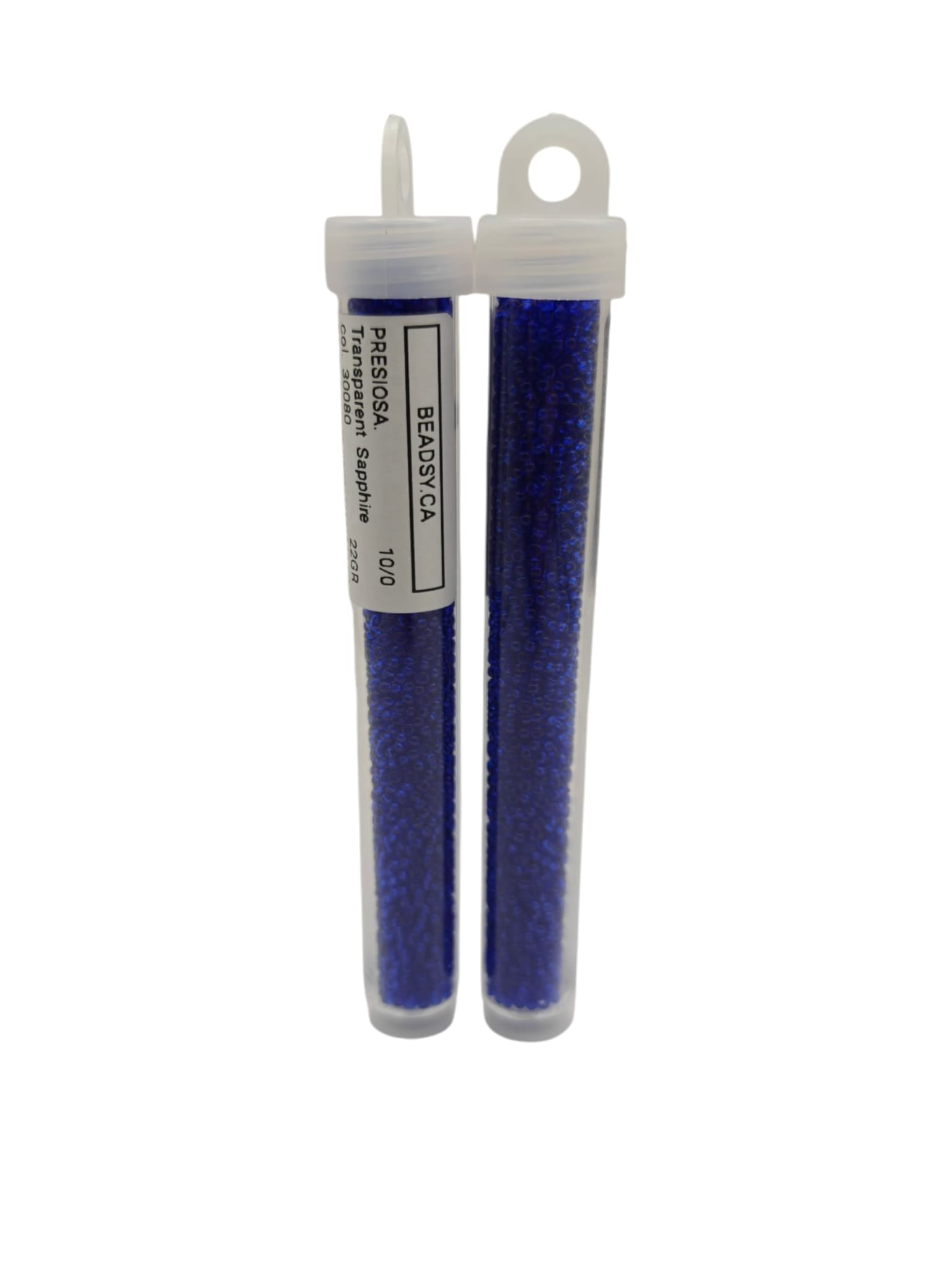 Tube of Preciosa 30080 transparent sapphire 10/0 Czech glass seed beads