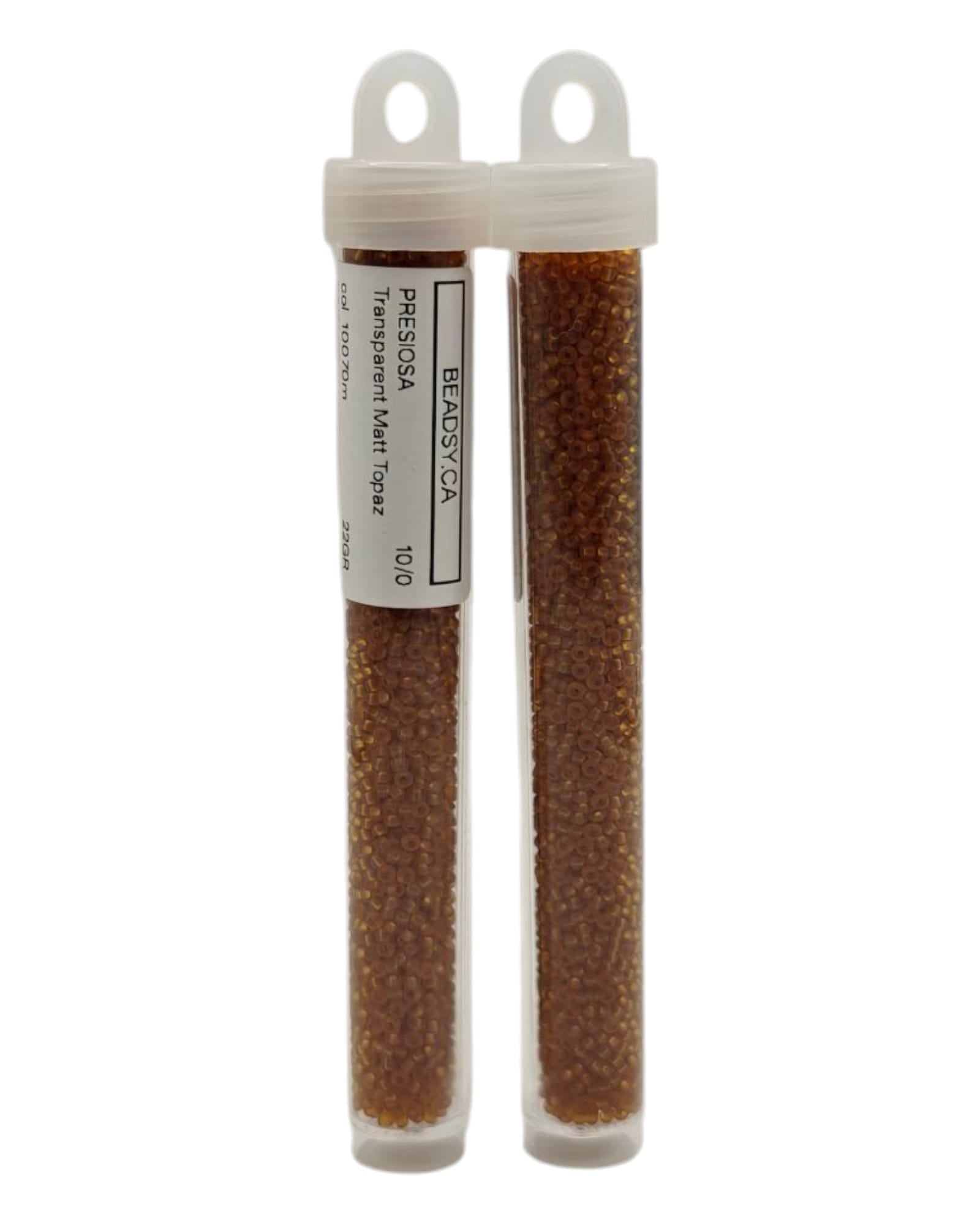 Tube of Czech seed beads 10/0 Transparent Matt Topaz by Preciosa
