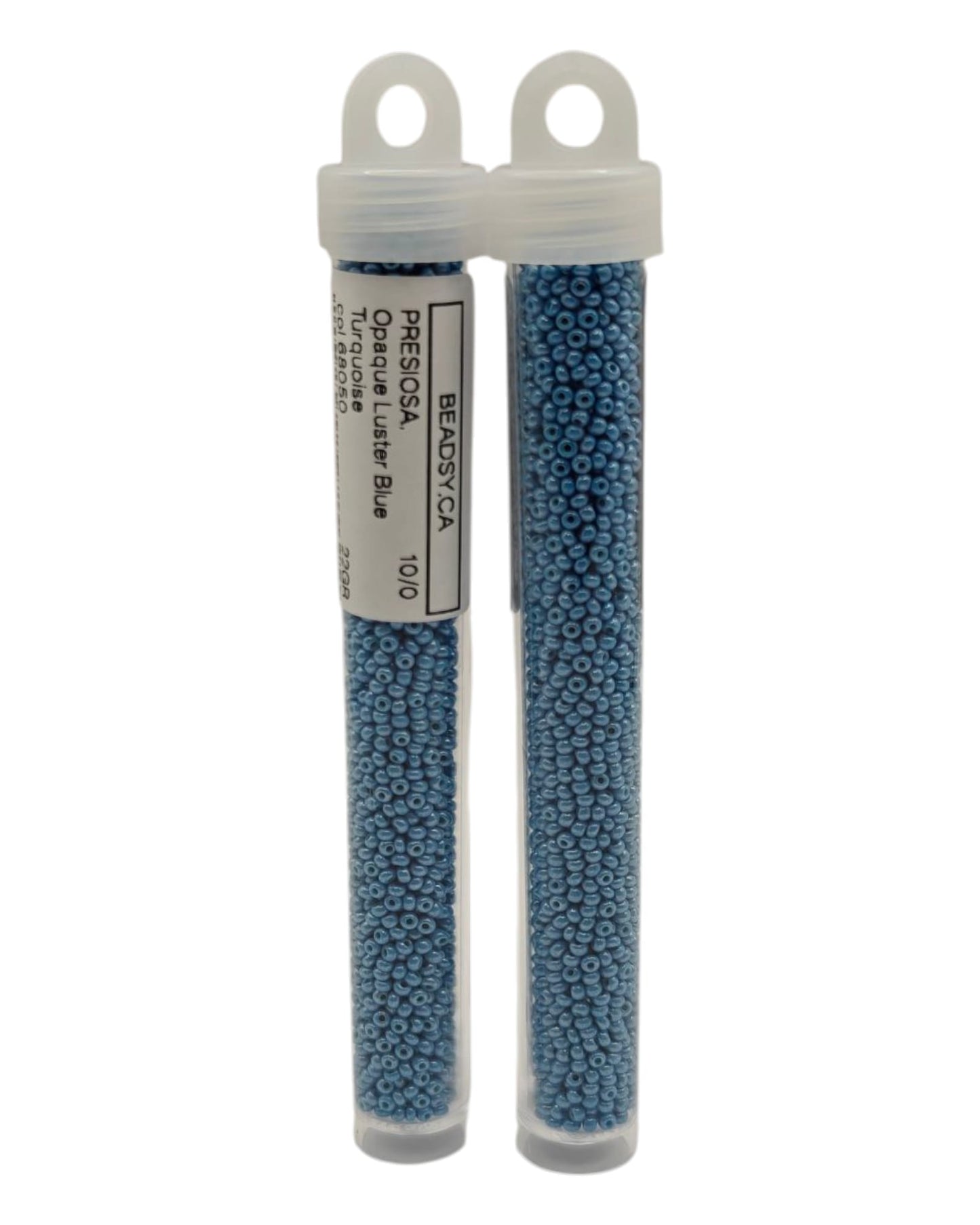 Tube of Preciosa 10/0 Opaque Luster Blue Turquoise 68050 seed beads for jewelry and crafts