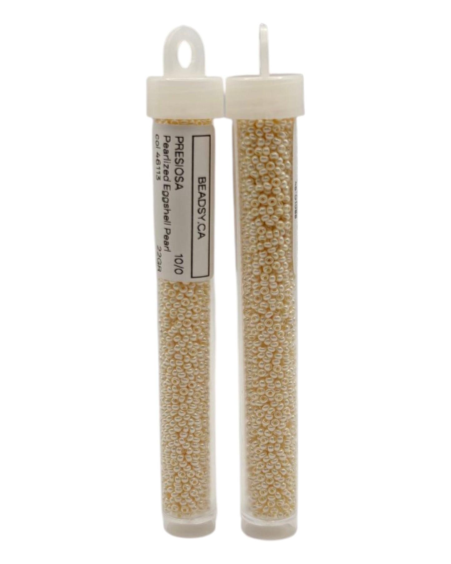 Tube of Preciosa 10/0 Pearlized Eggshell Pearl seed beads 46113 for jewelry and crafts