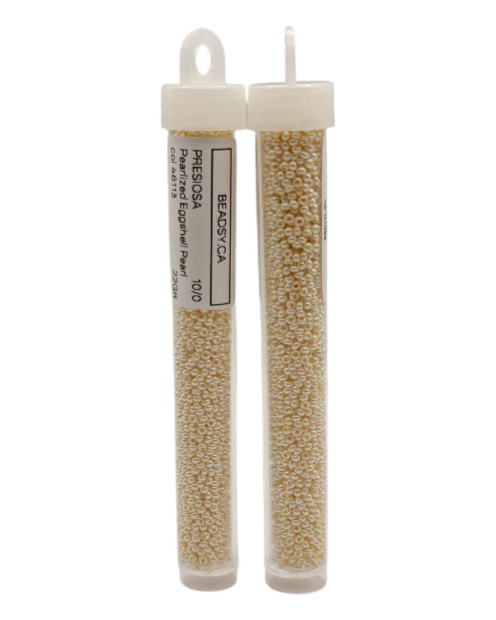 Tube of Preciosa 10/0 Pearlized Eggshell Pearl seed beads 46113 for jewelry and crafts