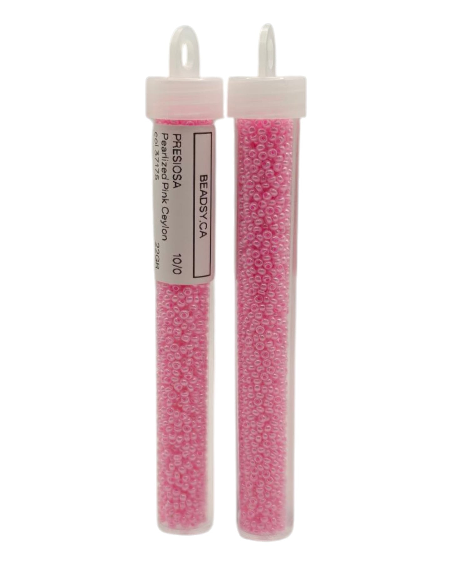 Tube of Preciosa 10/0 Pearlized Pink Ceylon seed beads color 37175