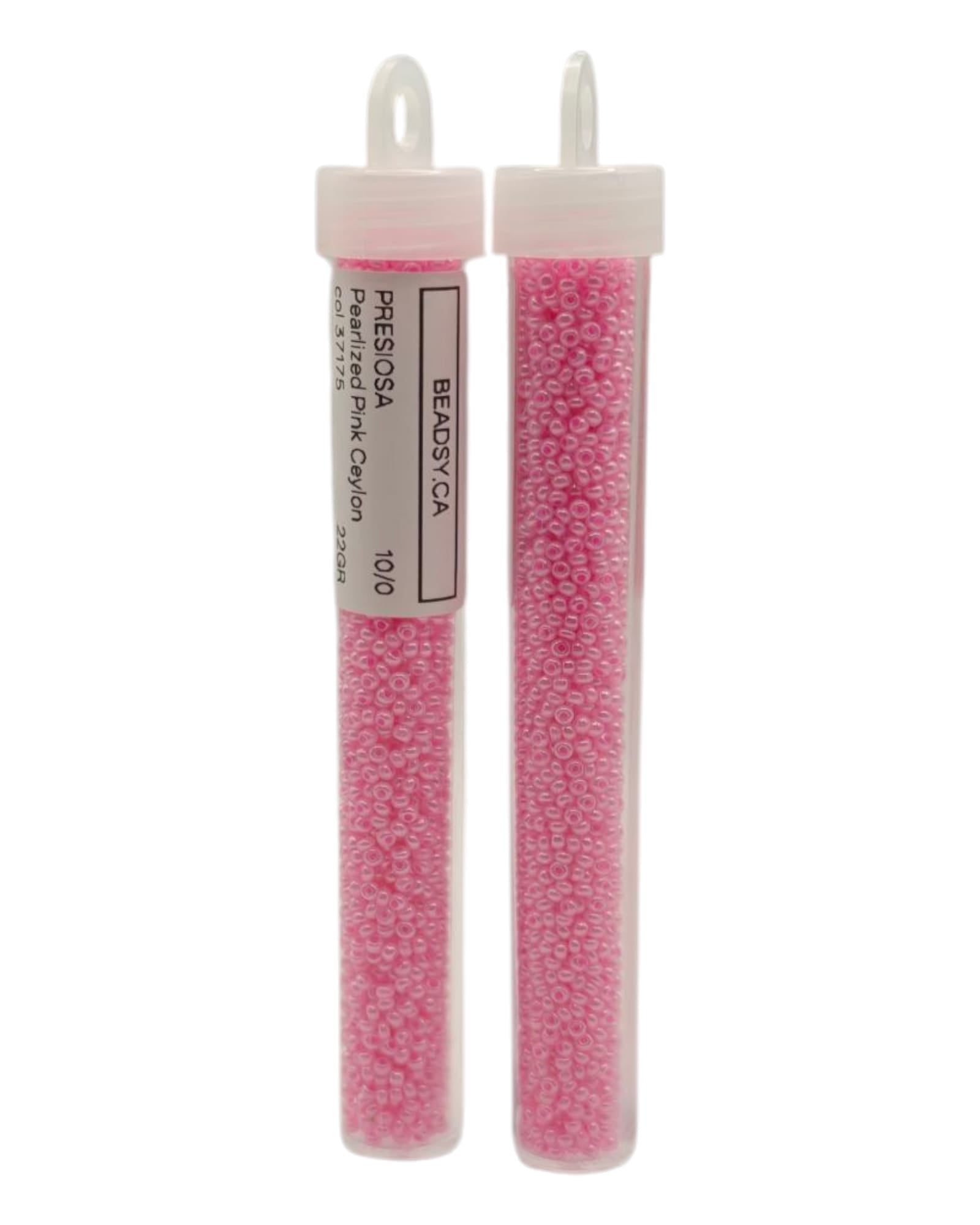 Tube of Preciosa 10/0 Pearlized Pink Ceylon seed beads color 37175