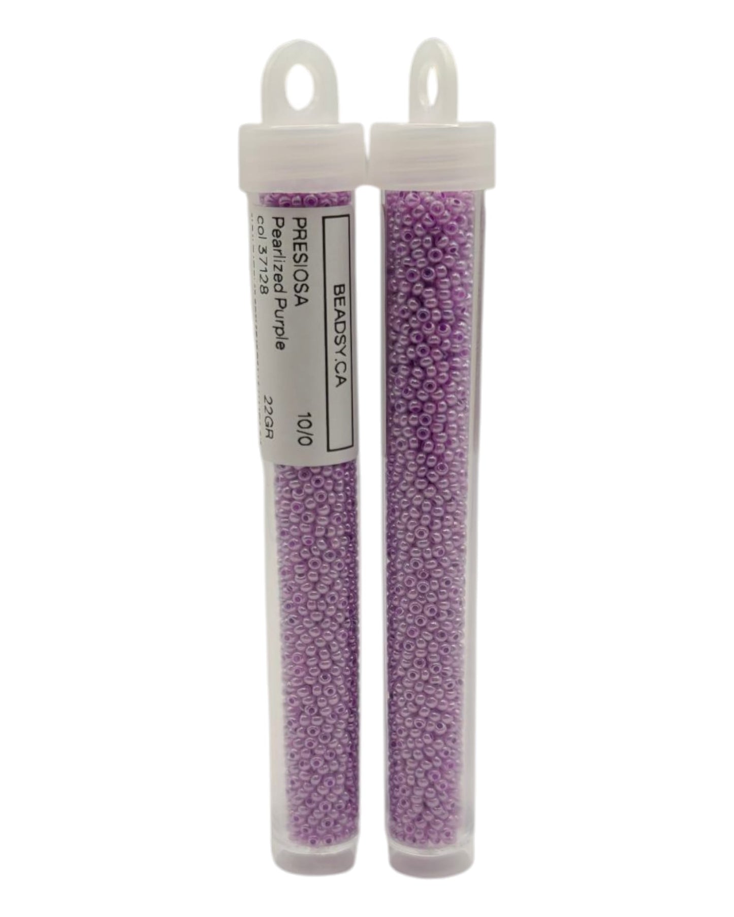 Tube of Preciosa 10/0 Pearlized Purple 37128 seed beads