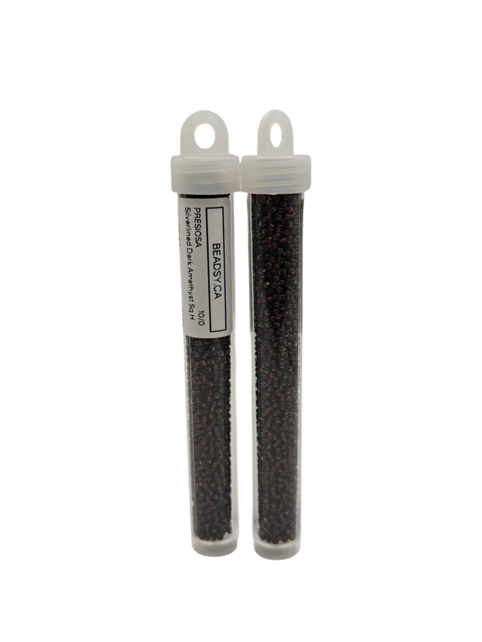 Tube of Preciosa 10/0 Silverlined Dark Amethyst Square Hole seed beads 27080