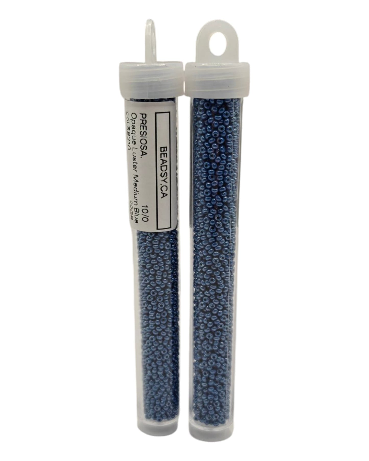 Tube of Preciosa Czech glass seed beads 10/0 Medium Blue Opaque Luster for jewelry and crafts 38210
