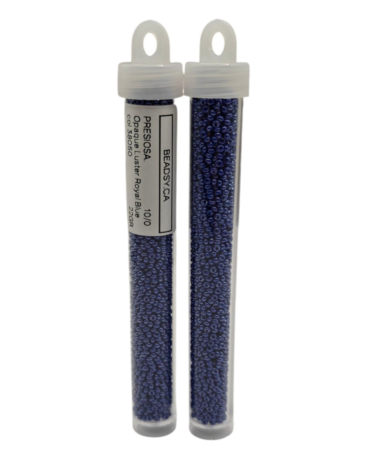 Tube of Preciosa Czech glass seed beads 10/0 Opaque Luster Royal Blue 38050