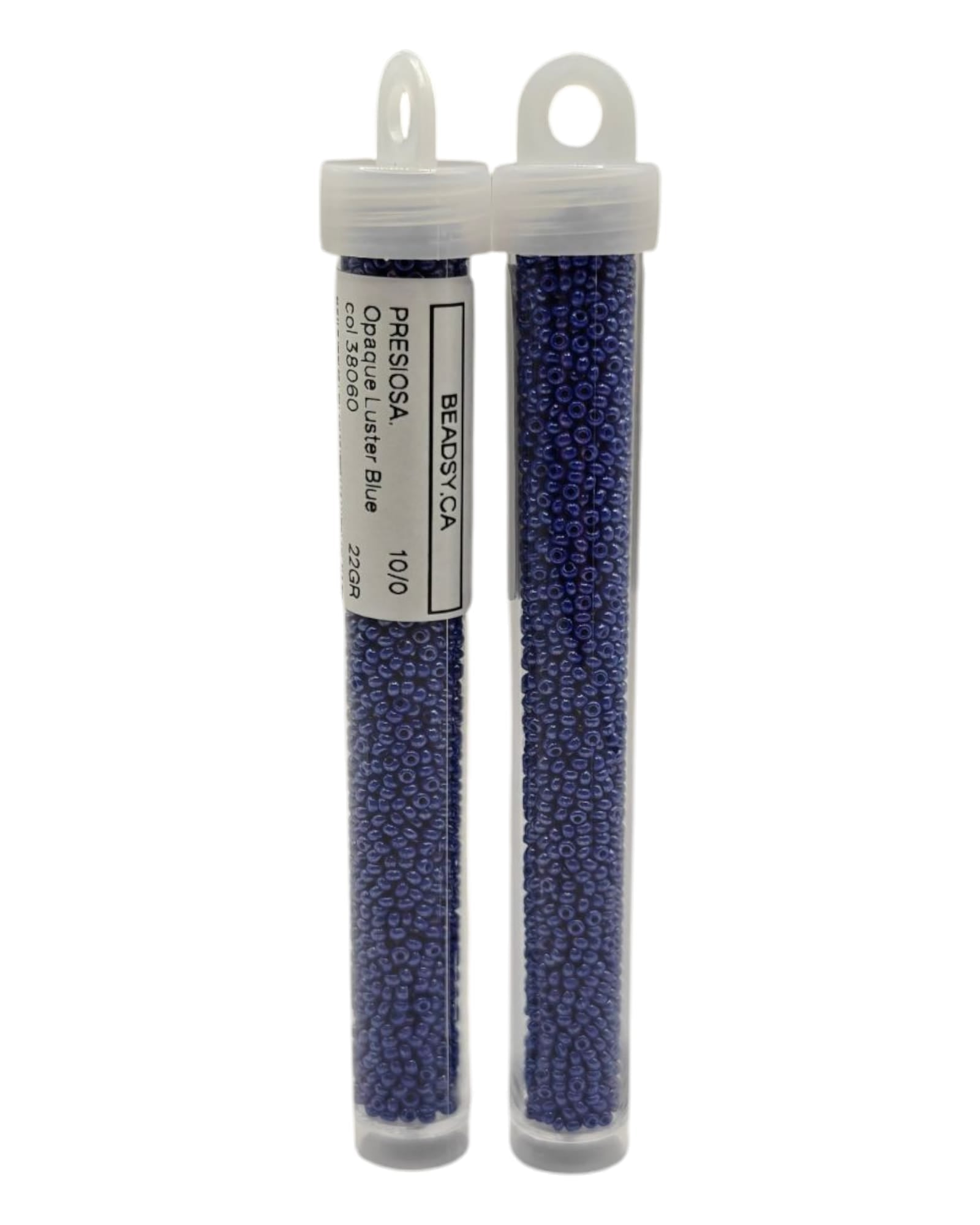 Tube of Preciosa Czech seed beads 100 Opaque Luster Blue 38060 - for jewelry and crafts