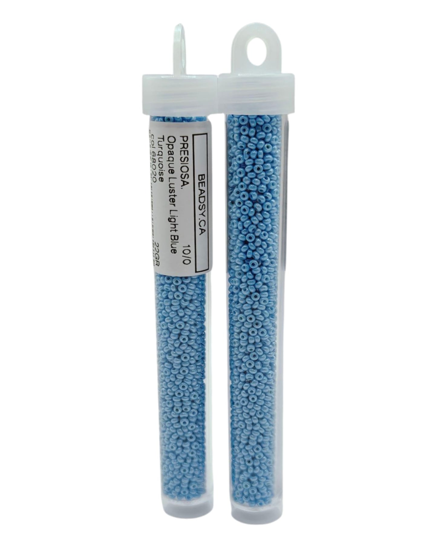 Tube of Preciosa Czech seed beads 10/0 Opaque Luster Light Blue Turquoise 68020 for jewelry and crafts