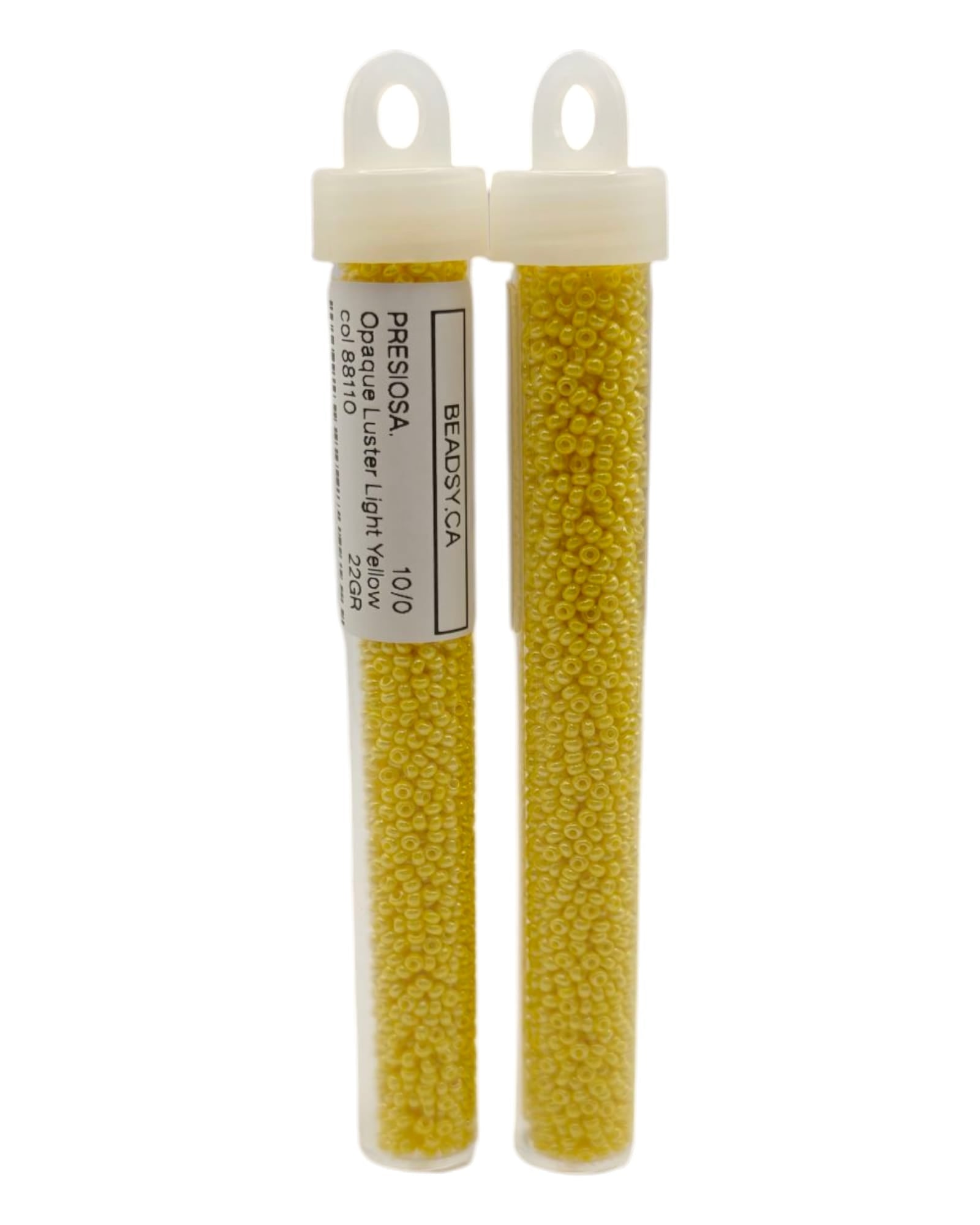 Tube of Preciosa Czech seed beads 10/0 Opaque Luster Light Yellow 88110 for jewelry and crafts