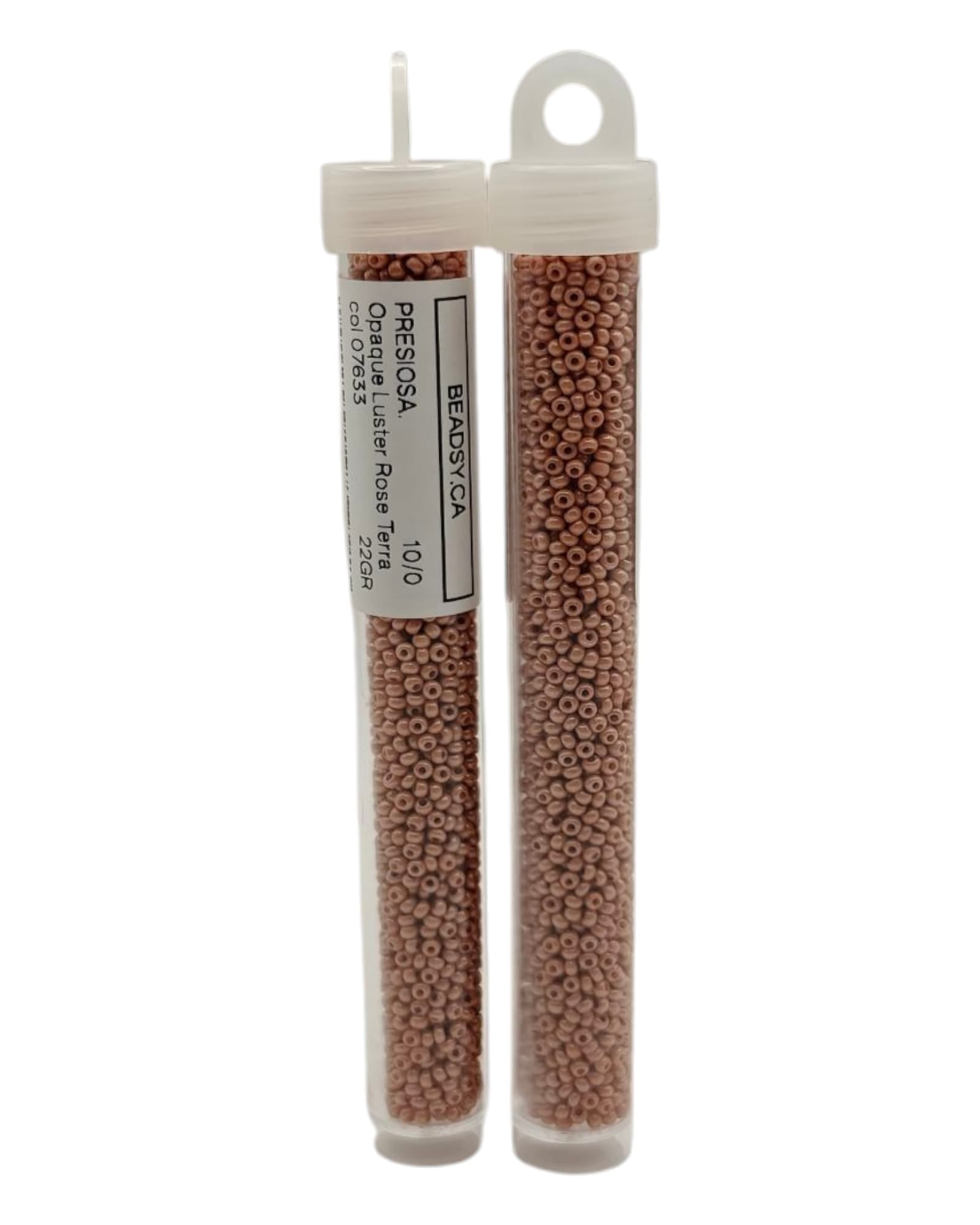Tube of Preciosa Czech seed beads 10/0, Opaque Luster Rose Terra 07633 for jewellery and crafts