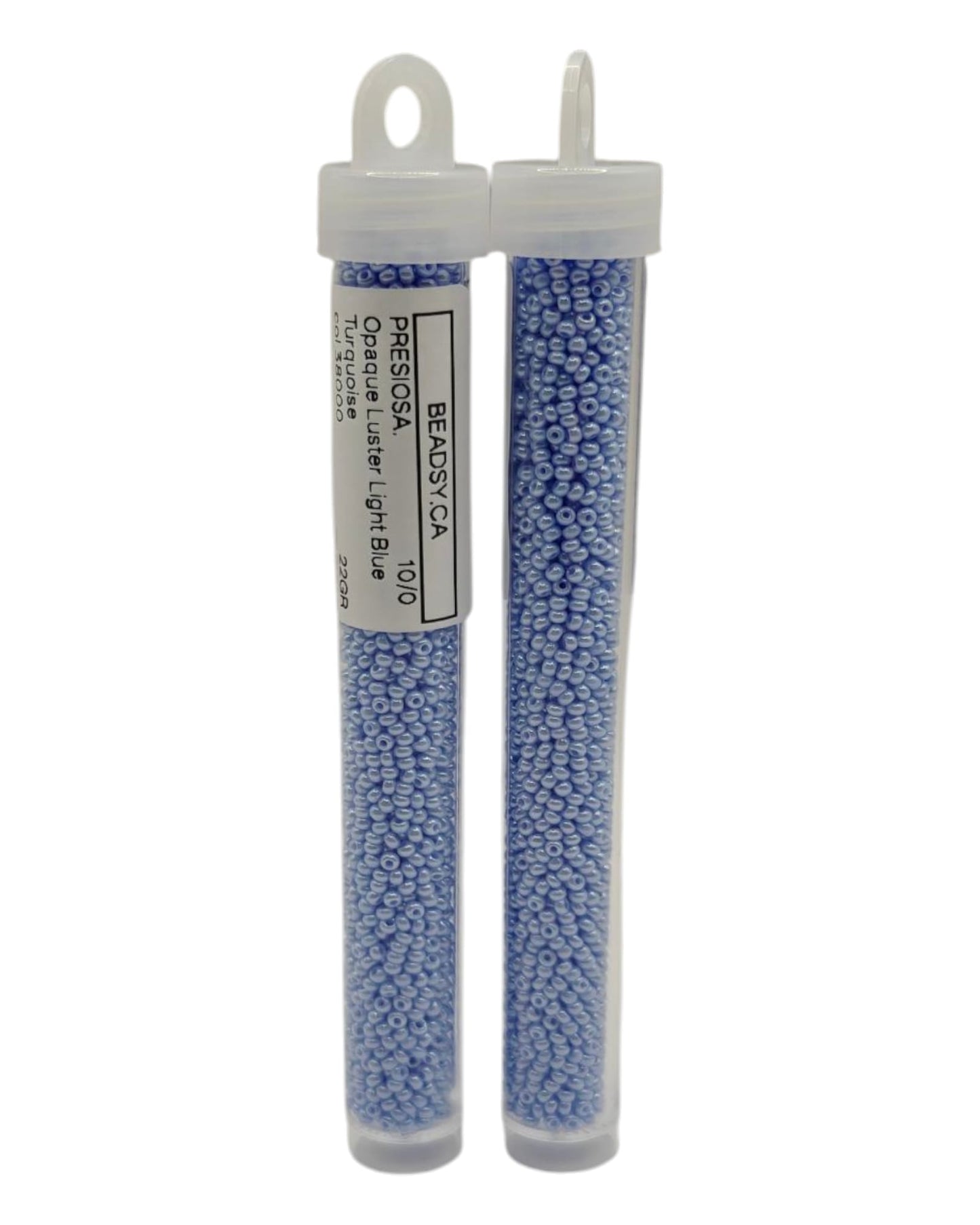Tube of Preciosa Ornela seed beads size 10/0 Light Blue Turquoise luster finish
