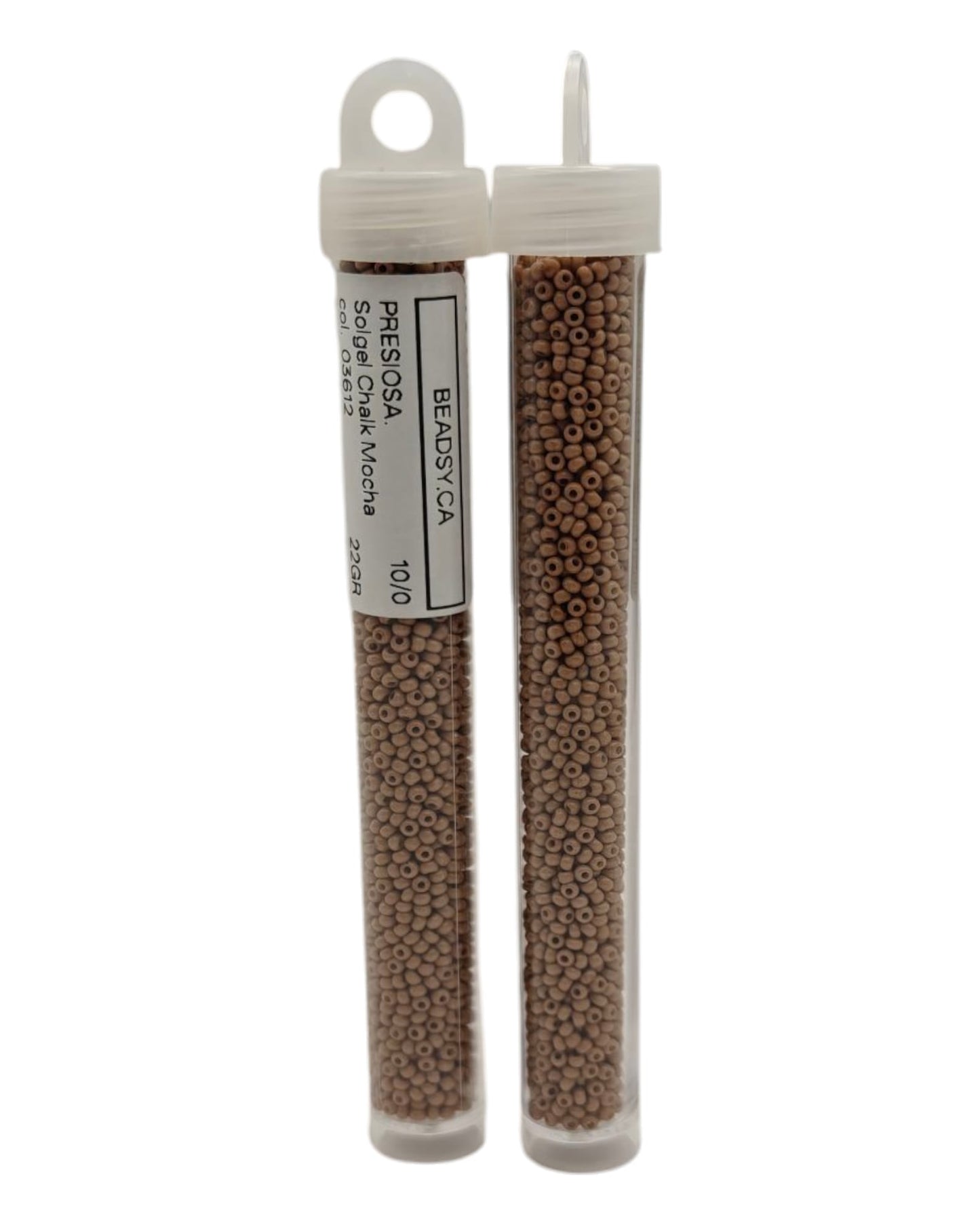 Tube of Preciosa Ornela size 10/0 Solgel Chalk Mocha beads ~22g