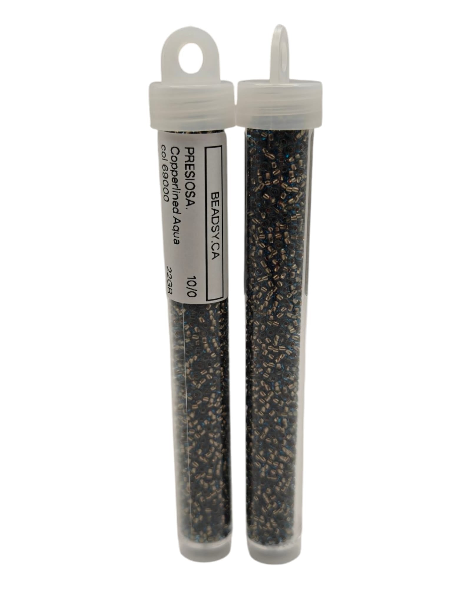 Tube of Preciosa seed beads 10/0 Copper-Lined Aqua 69000