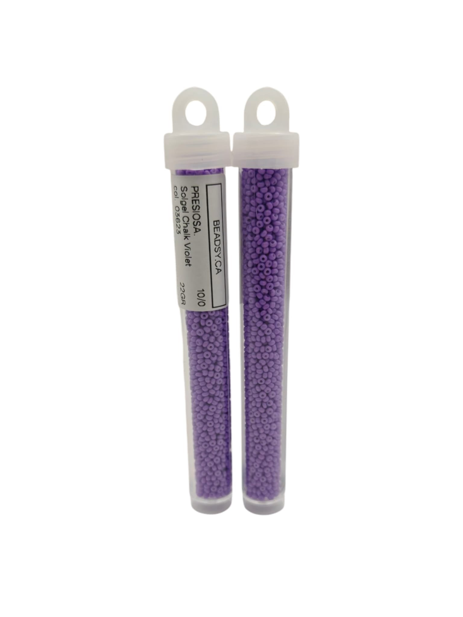 Tubes of Preciosa 10/0 Solgel Chalk Violet 03623 Czech seed beads
