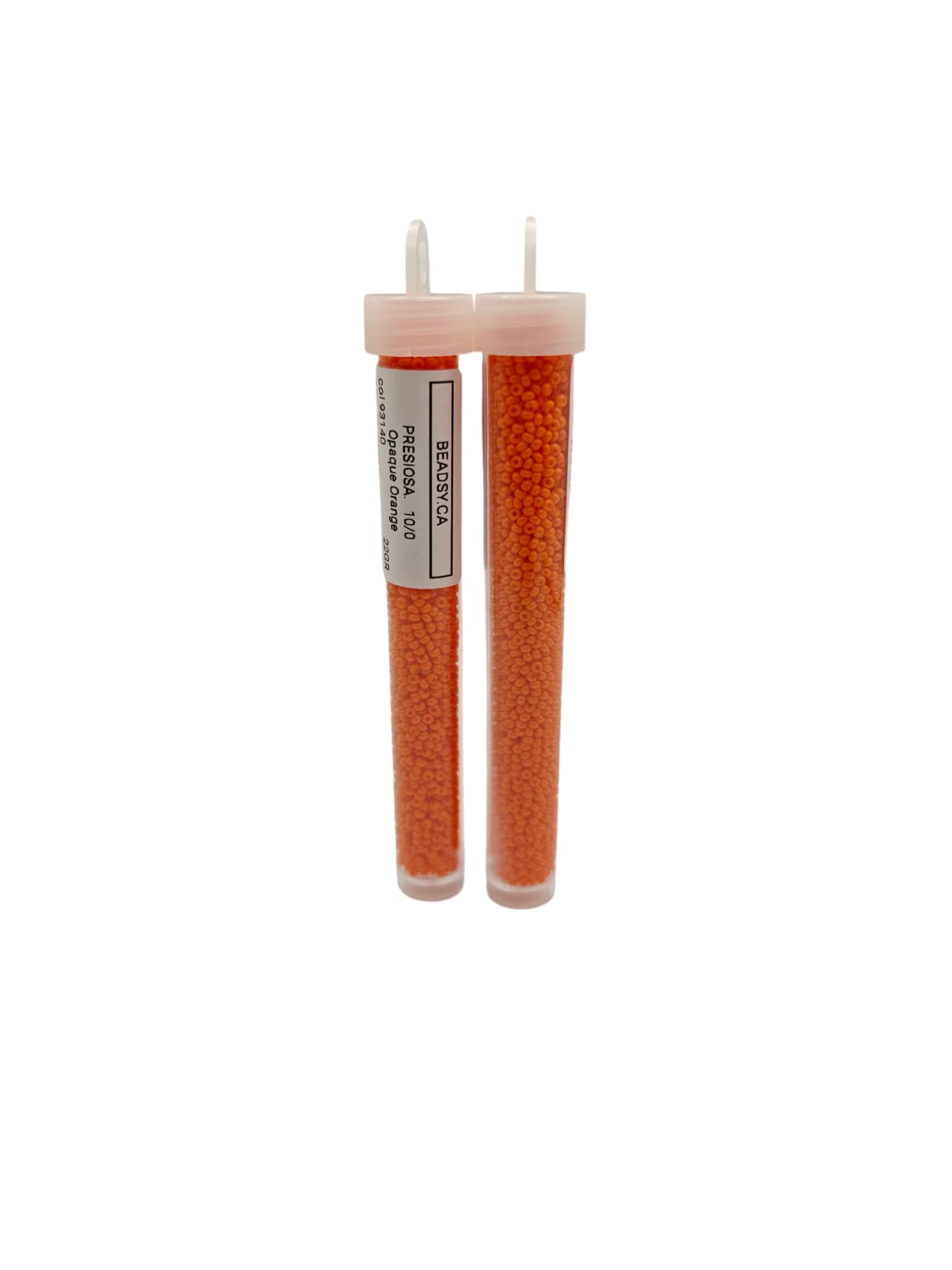 Two tubes of Preciosa 10/0 Opaque Orange Czech glass seed beads – Beadsy.ca