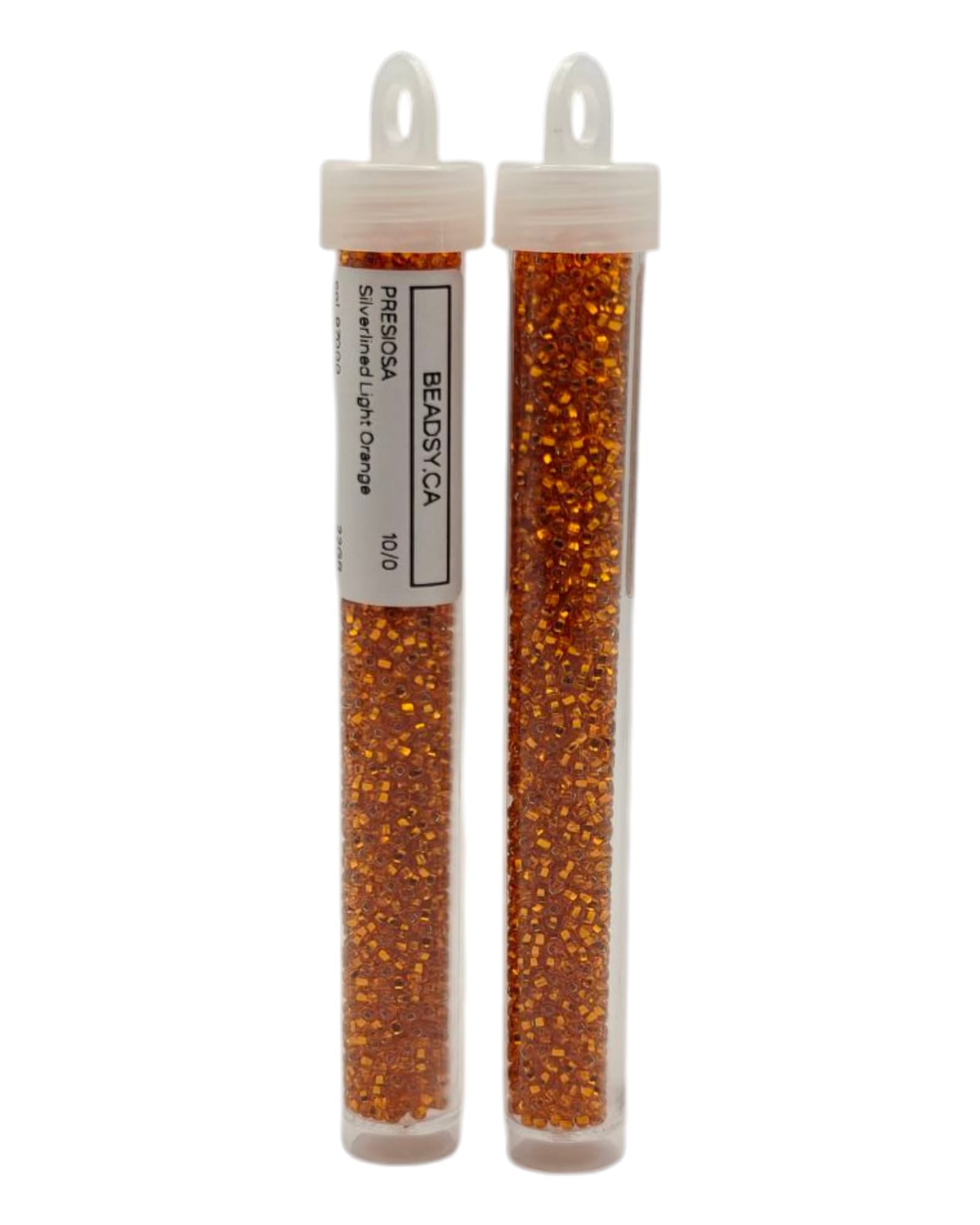 Two vials – Preciosa 10/0 Silverlined Light Orange 97000 seed beads