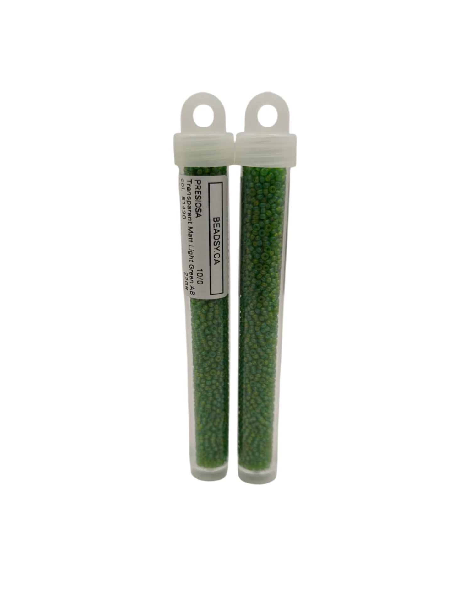 in_tube._Close-up_of_Czech_glass_beads_10_0_matte_light_green_color