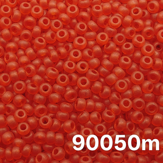 transparent matte light red seed beads 10/0 90050m